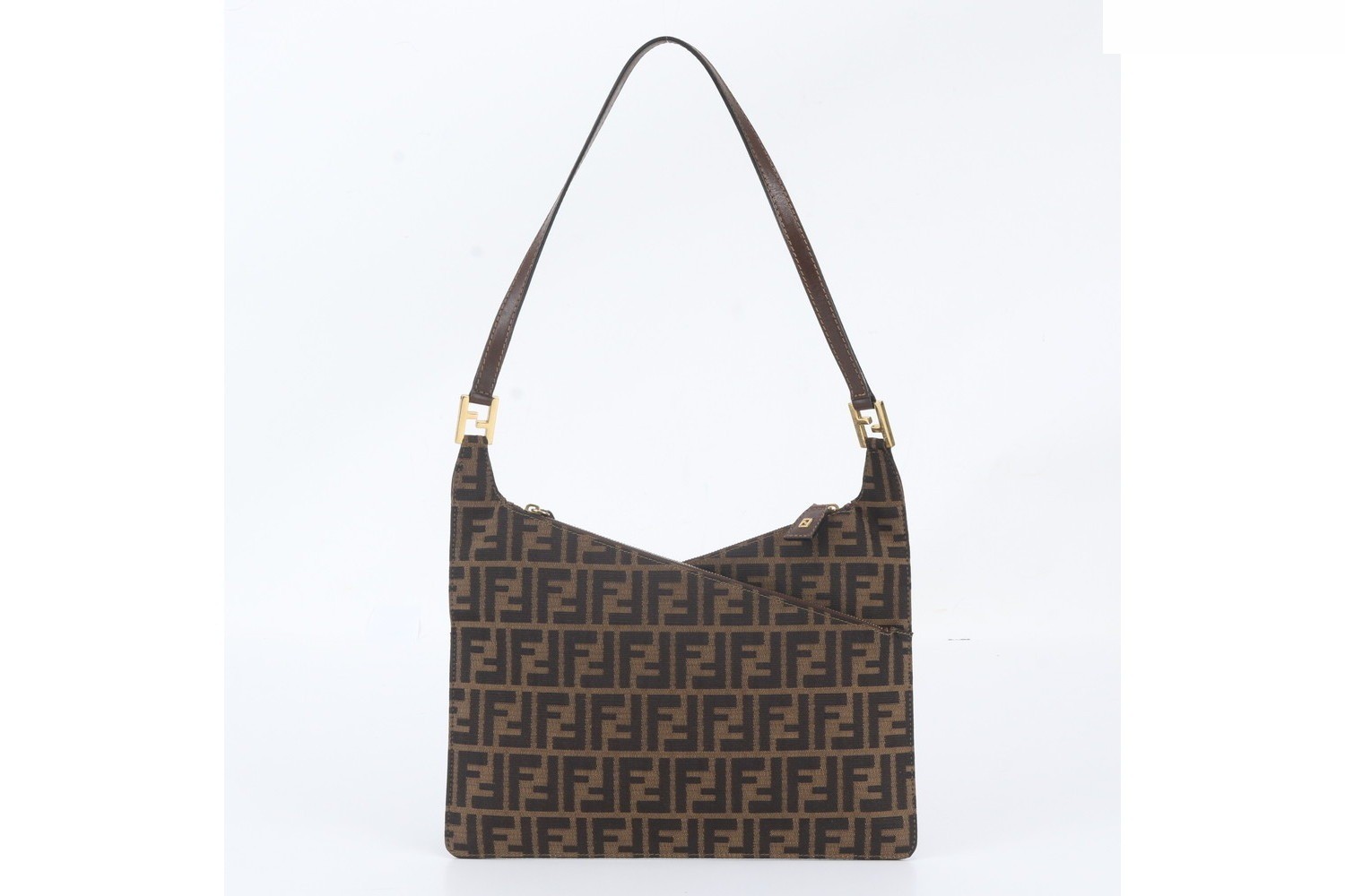 Zucca Leather Canvas One-Shoulder Bag