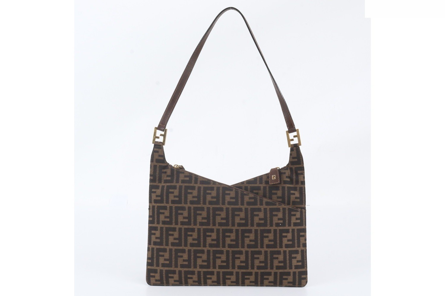 Zucca Leather Canvas One-Shoulder Bag — view 3