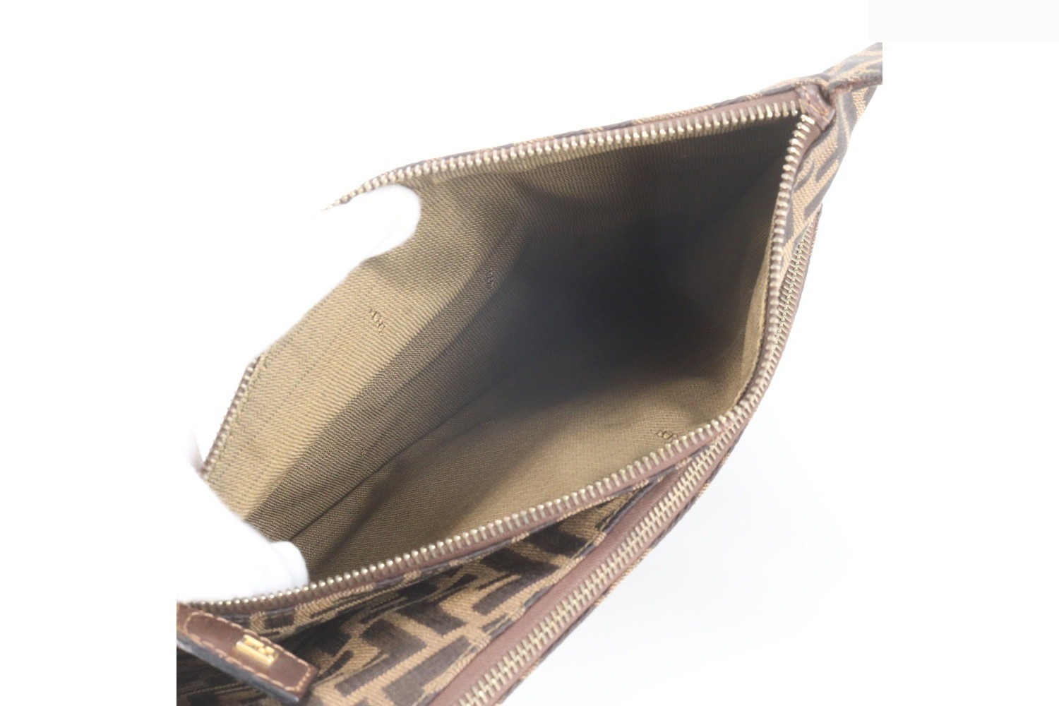 Zucca Leather Canvas One-Shoulder Bag — view 7