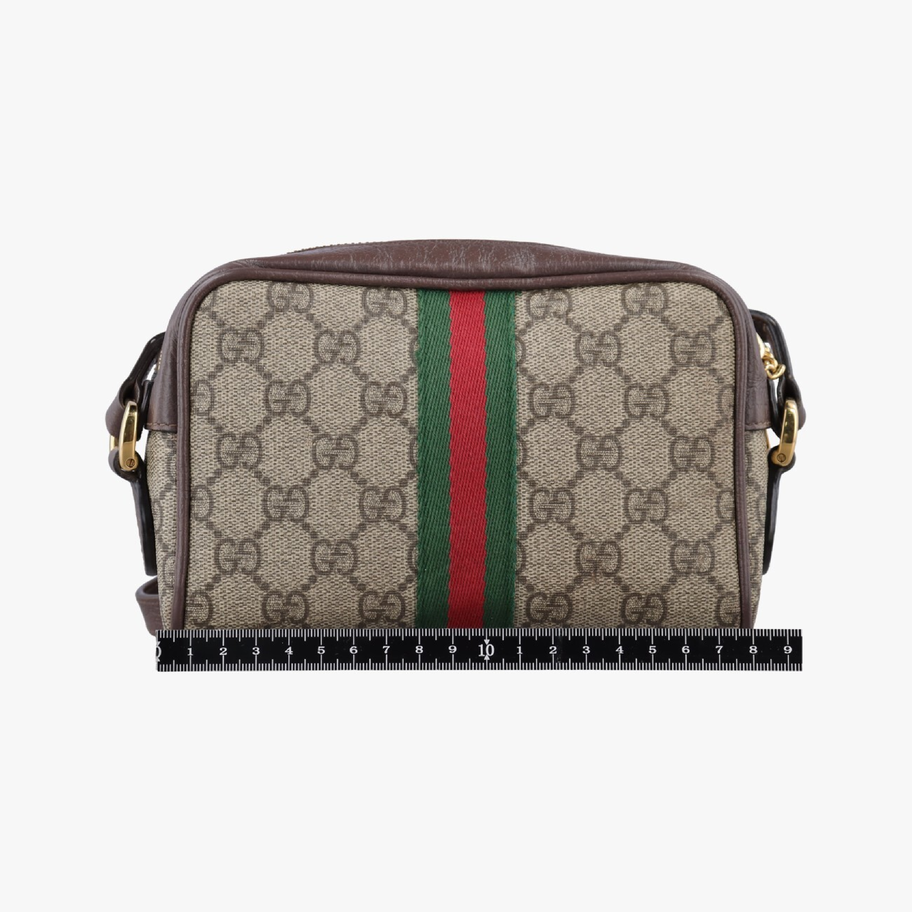 Ophidia Shoulder Bag, Brown x Red x Green, PVC Coated Canvas x Leather, 517350 — view 2