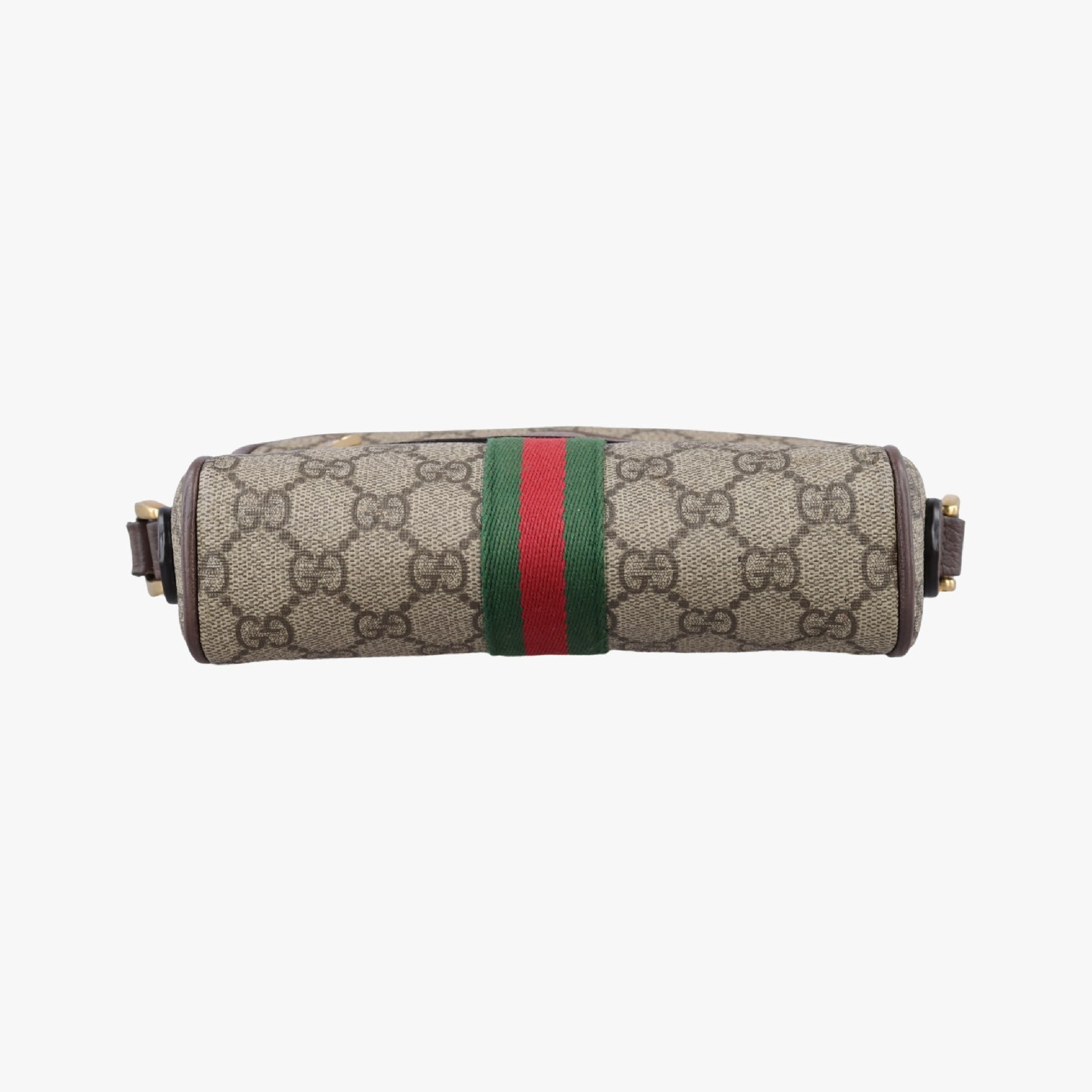 Ophidia Shoulder Bag, Brown x Red x Green, PVC Coated Canvas x Leather, 517350 — view 3