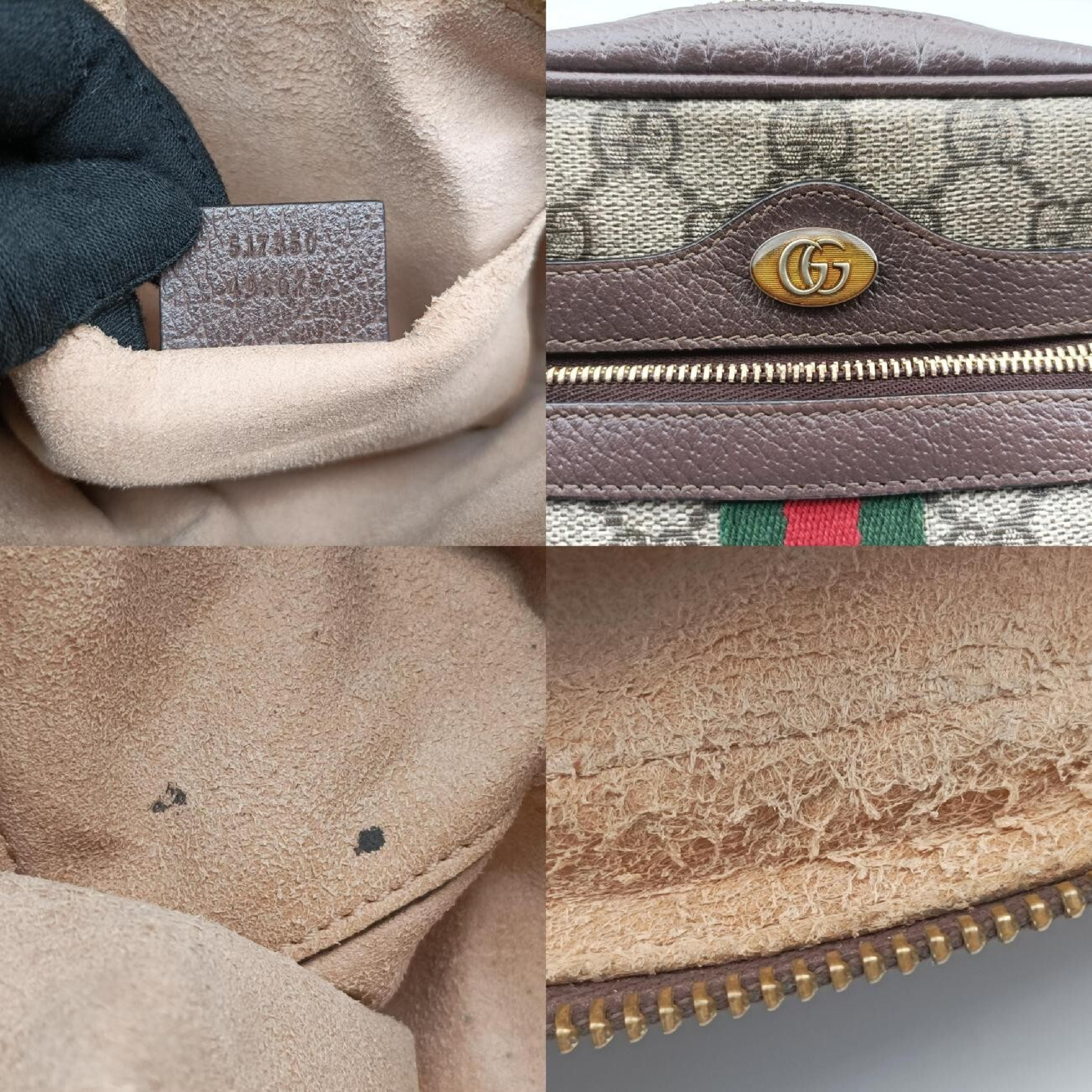 Ophidia Shoulder Bag, Brown x Red x Green, PVC Coated Canvas x Leather, 517350 — view 8