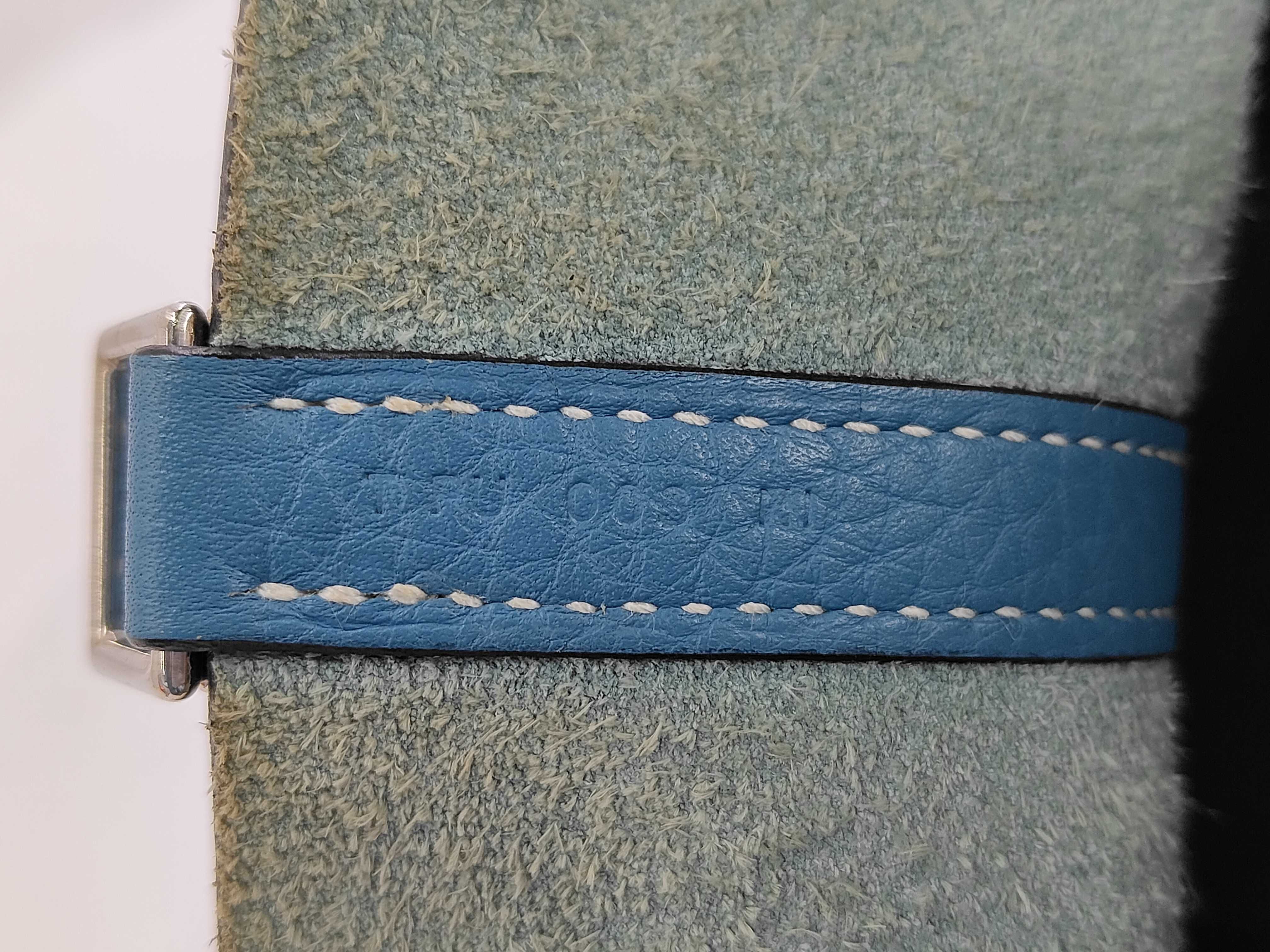 Picotin Lock PM Blue Stamped T Handbag — view 10