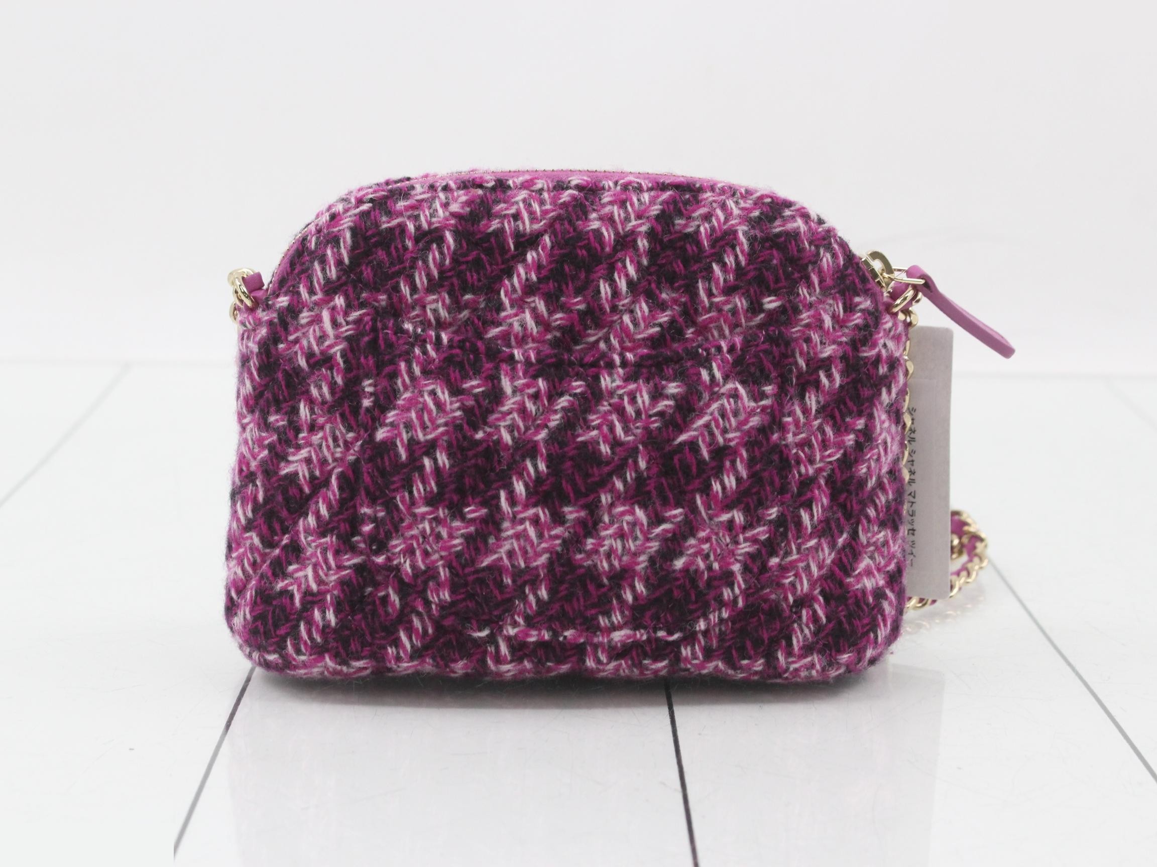 Matelassé Tweed Chain Shoulder Bag — view 2