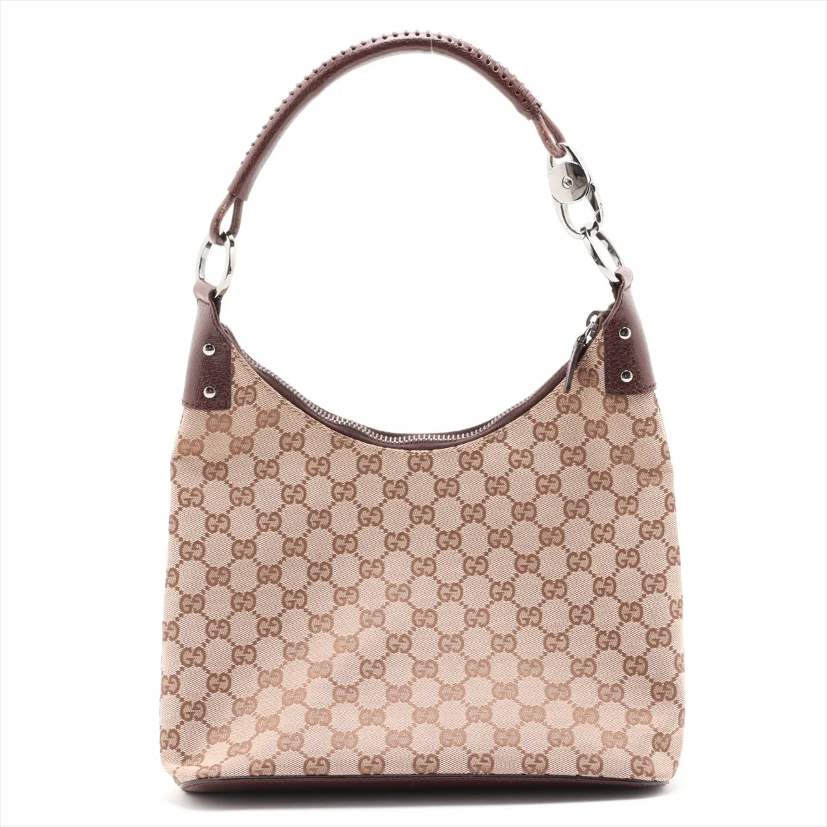 GG Canvas Shoulder Bag, Beige x Brown, 115003 — view 2