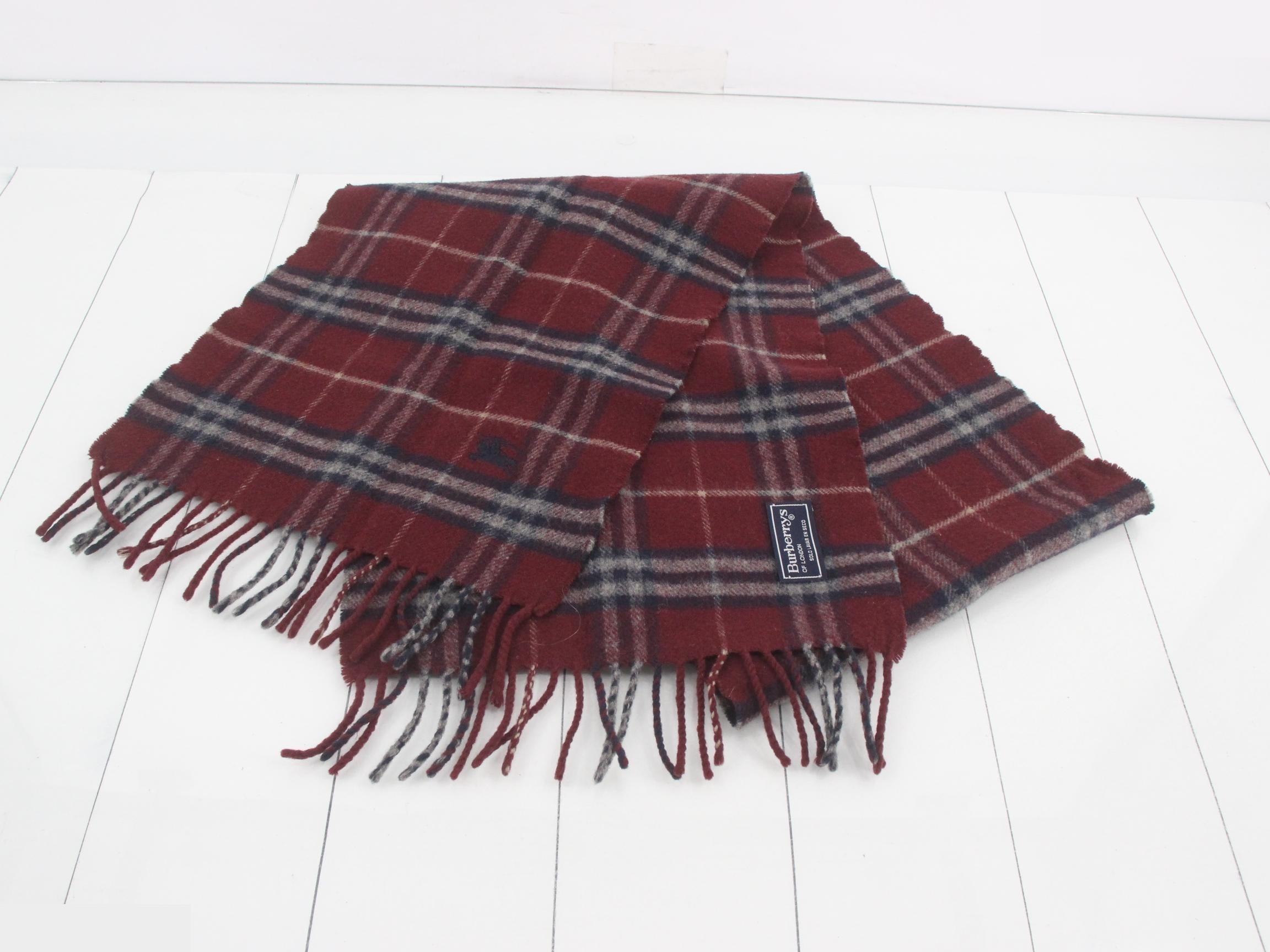 Nova Check Scarf, Red, 100% Wool — view 2