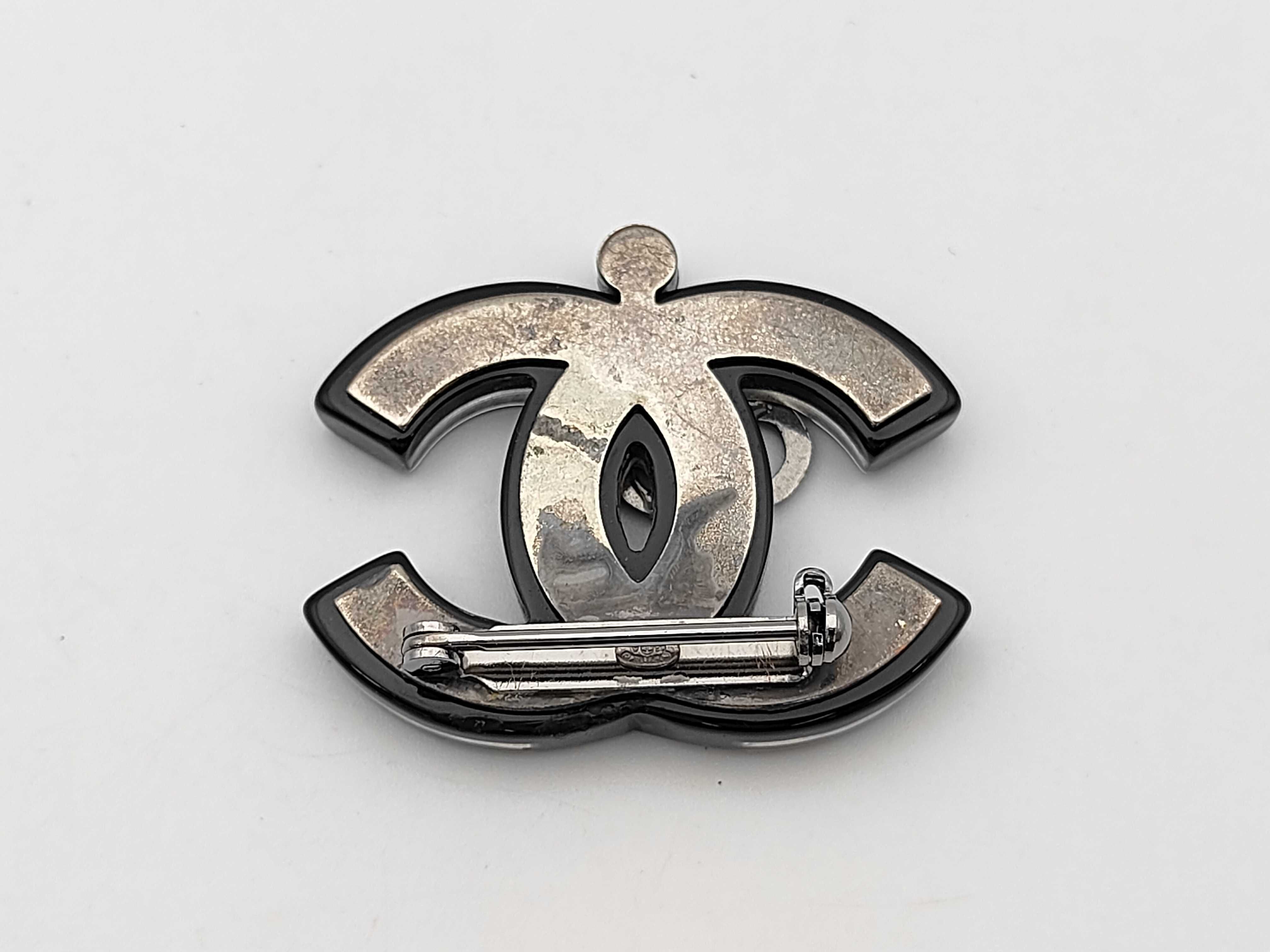 Camellia Brooch, Rhinestone, Python, Black Brooch — view 2