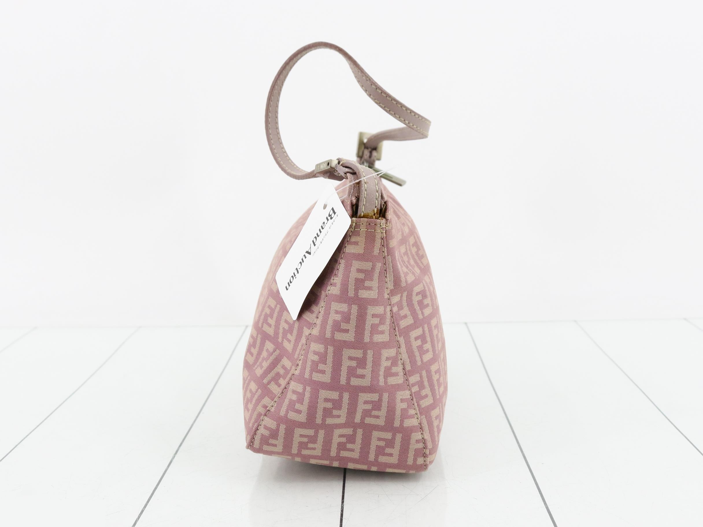 Zucchino Shoulder Bag, Canvas/Leather, Purple — view 3