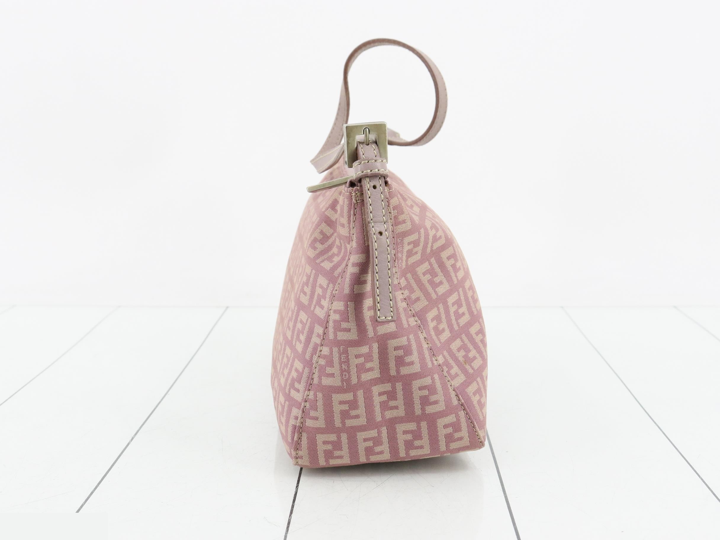 Zucchino Shoulder Bag, Canvas/Leather, Purple — view 4