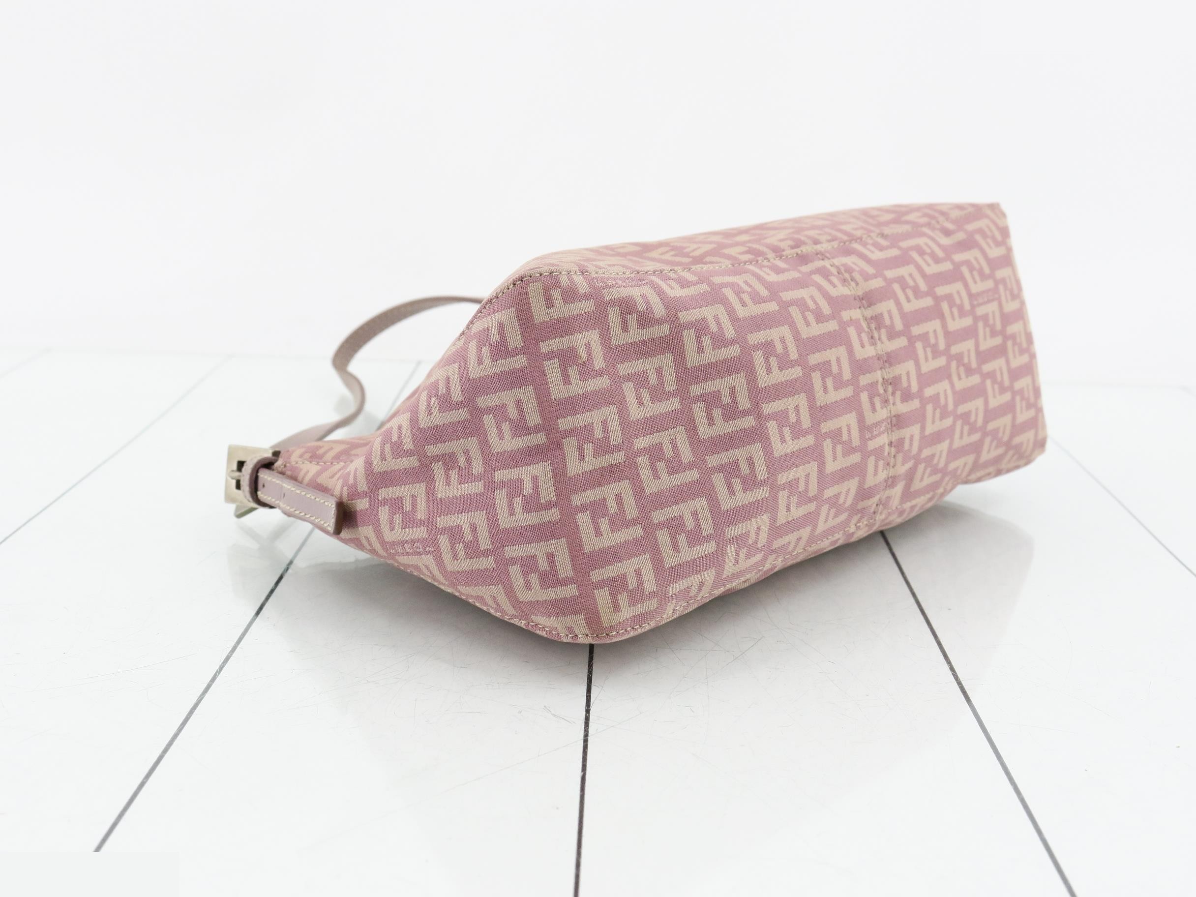 Zucchino Shoulder Bag, Canvas/Leather, Purple — view 5