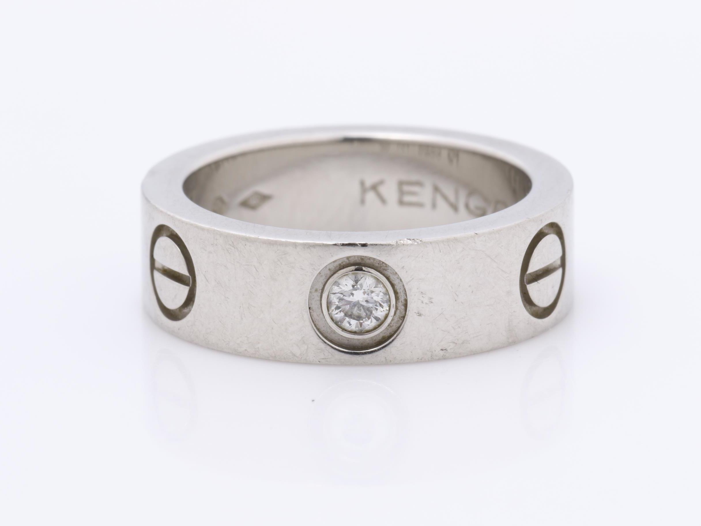 PT950 Love Ring, Size #47, NT3323, 11.2g, 1P Diamond