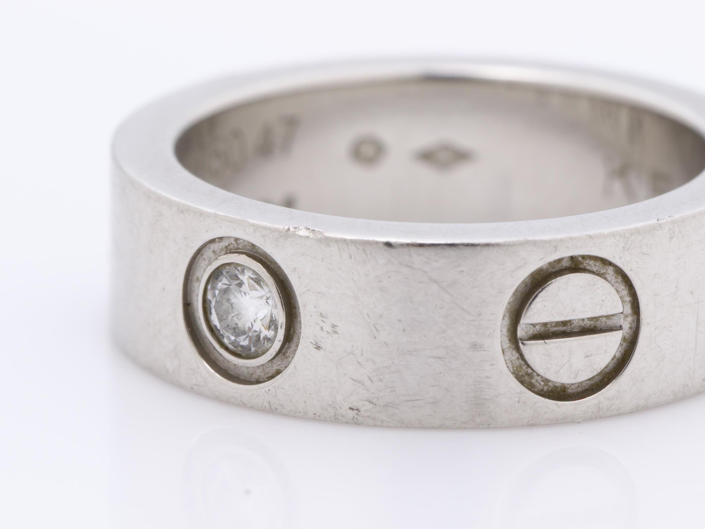 PT950 Love Ring, Size #47, NT3323, 11.2g, 1P Diamond — view 3