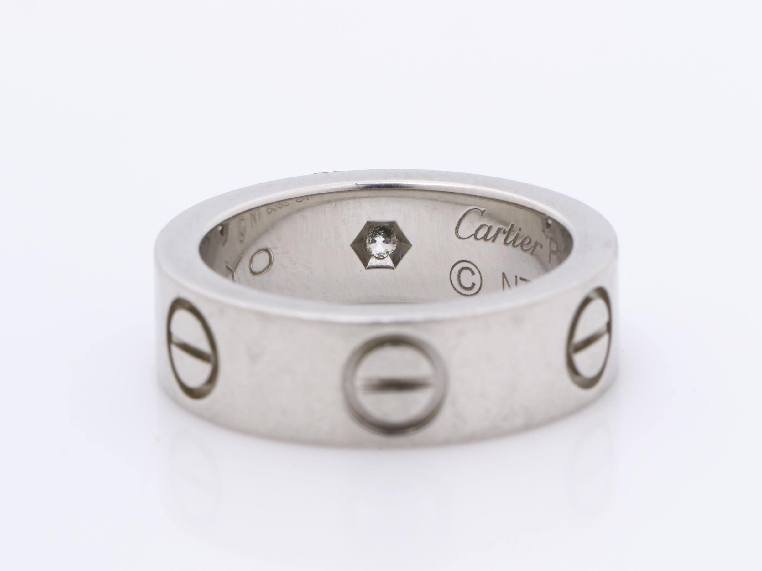 PT950 Love Ring, Size #47, NT3323, 11.2g, 1P Diamond — view 4