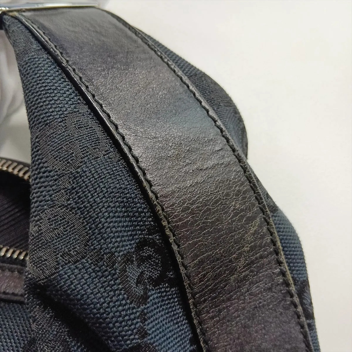 GG Canvas Shoulder Bag, Navy x Black — view 12