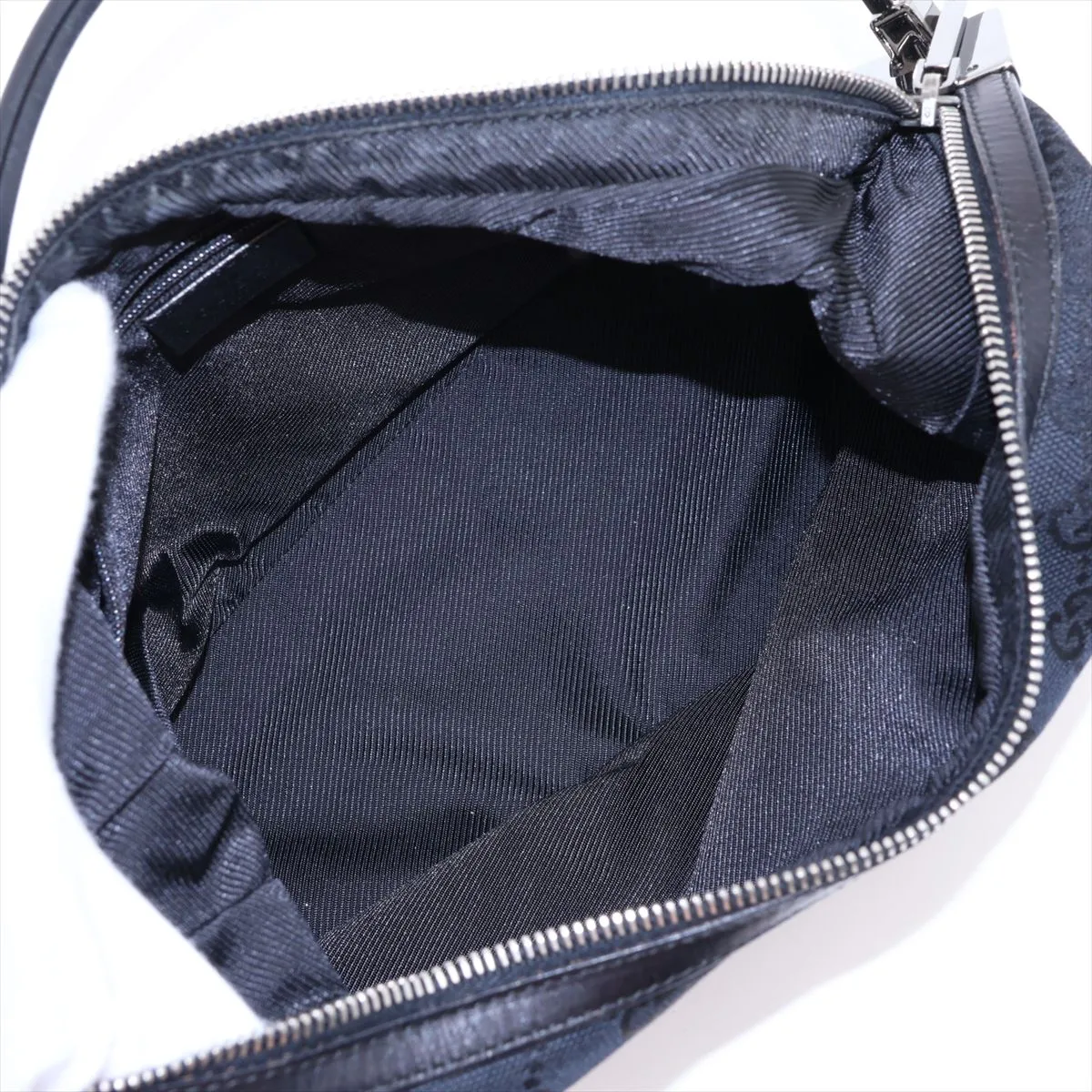 GG Canvas Shoulder Bag, Navy x Black — view 7