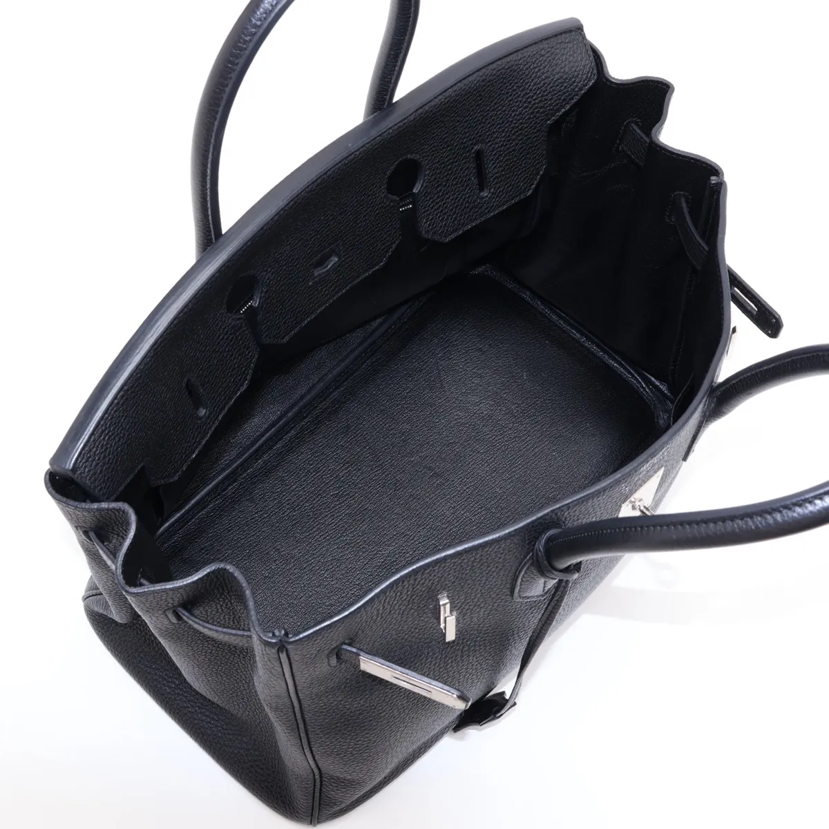 [Individually packaged] Hermes Birkin 35 Letournée Togo Black Silver Hardware (Stamp unclear) — view 7
