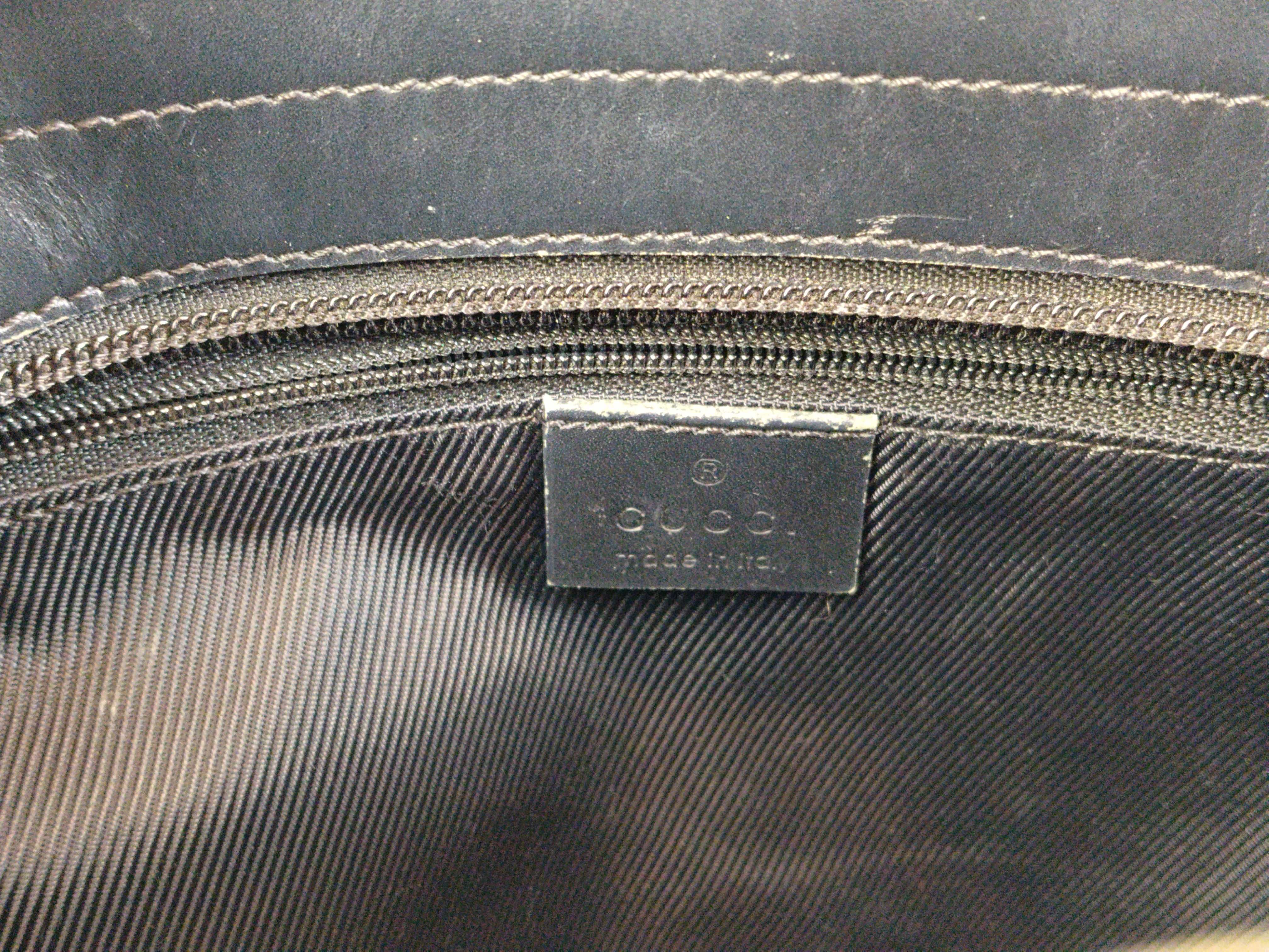 GG Canvas A. Gucci Tote Bag GG Canvas Leather Black Tote Bag — view 11
