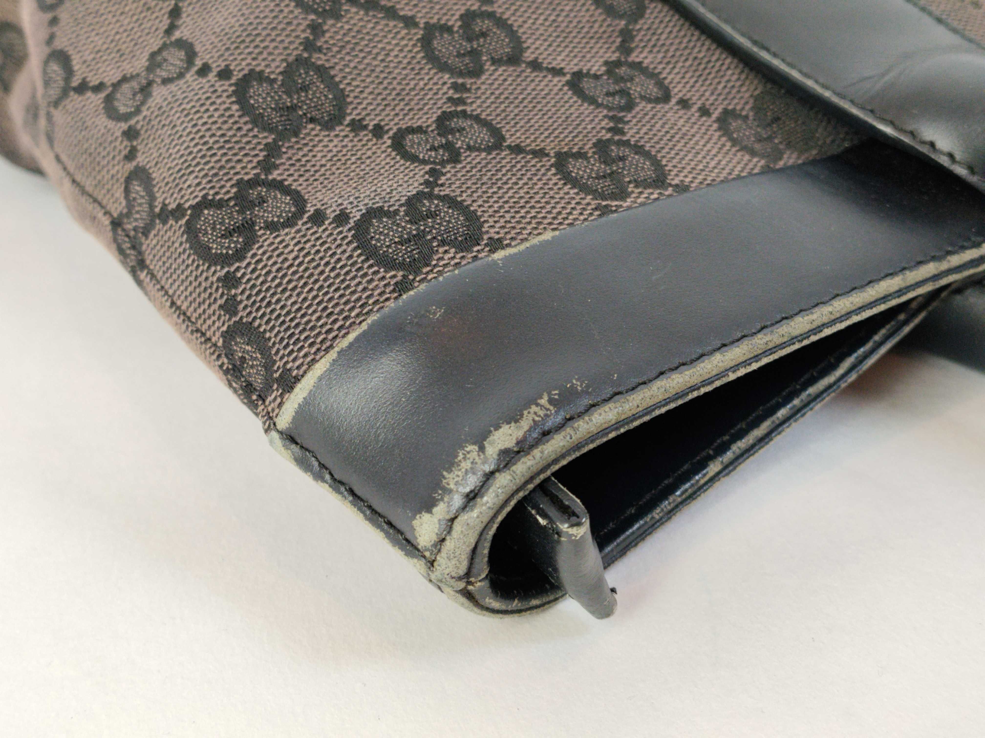 GG Canvas A. Gucci Tote Bag GG Canvas Leather Black Tote Bag — view 13