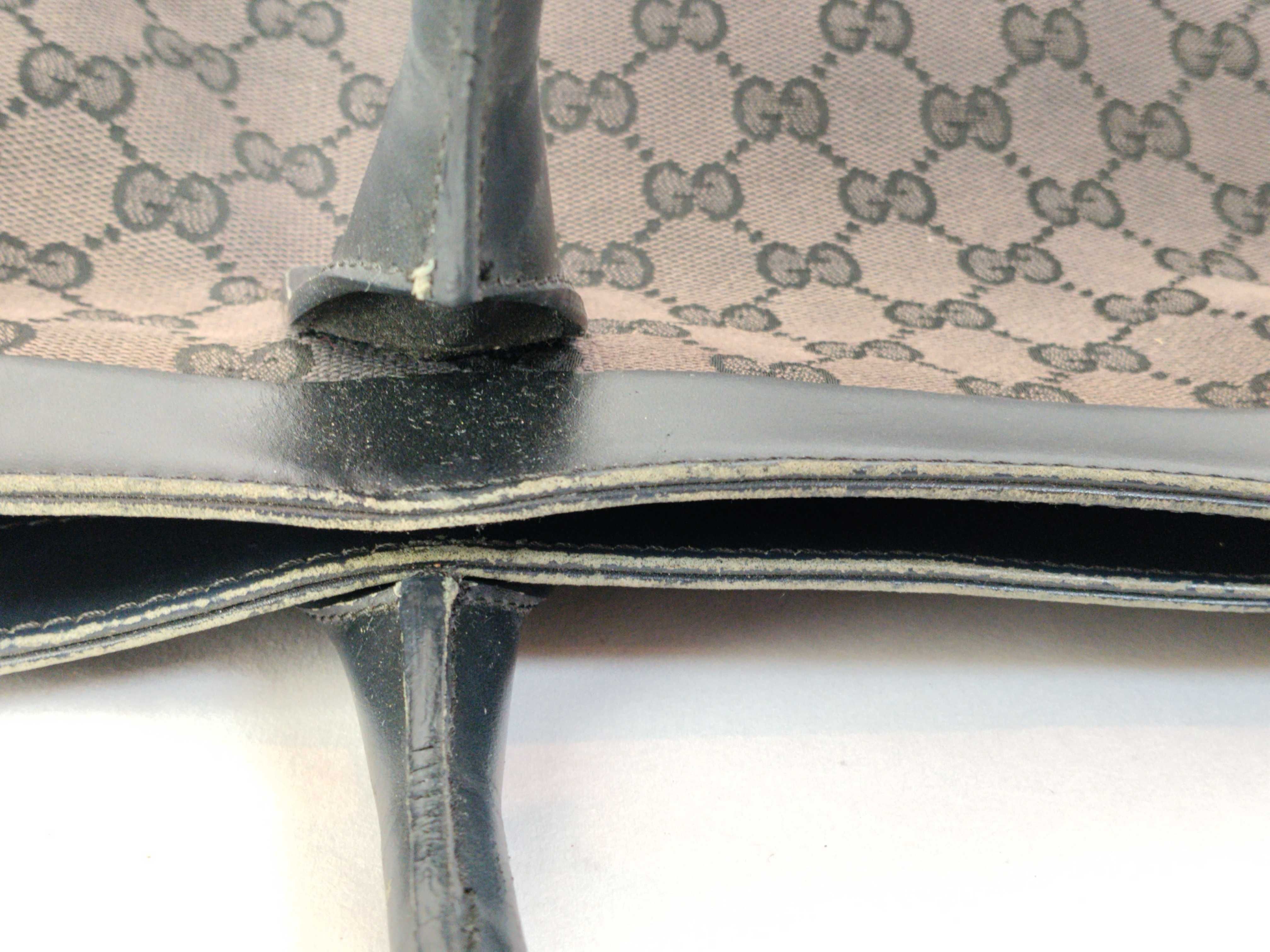 GG Canvas A. Gucci Tote Bag GG Canvas Leather Black Tote Bag — view 14
