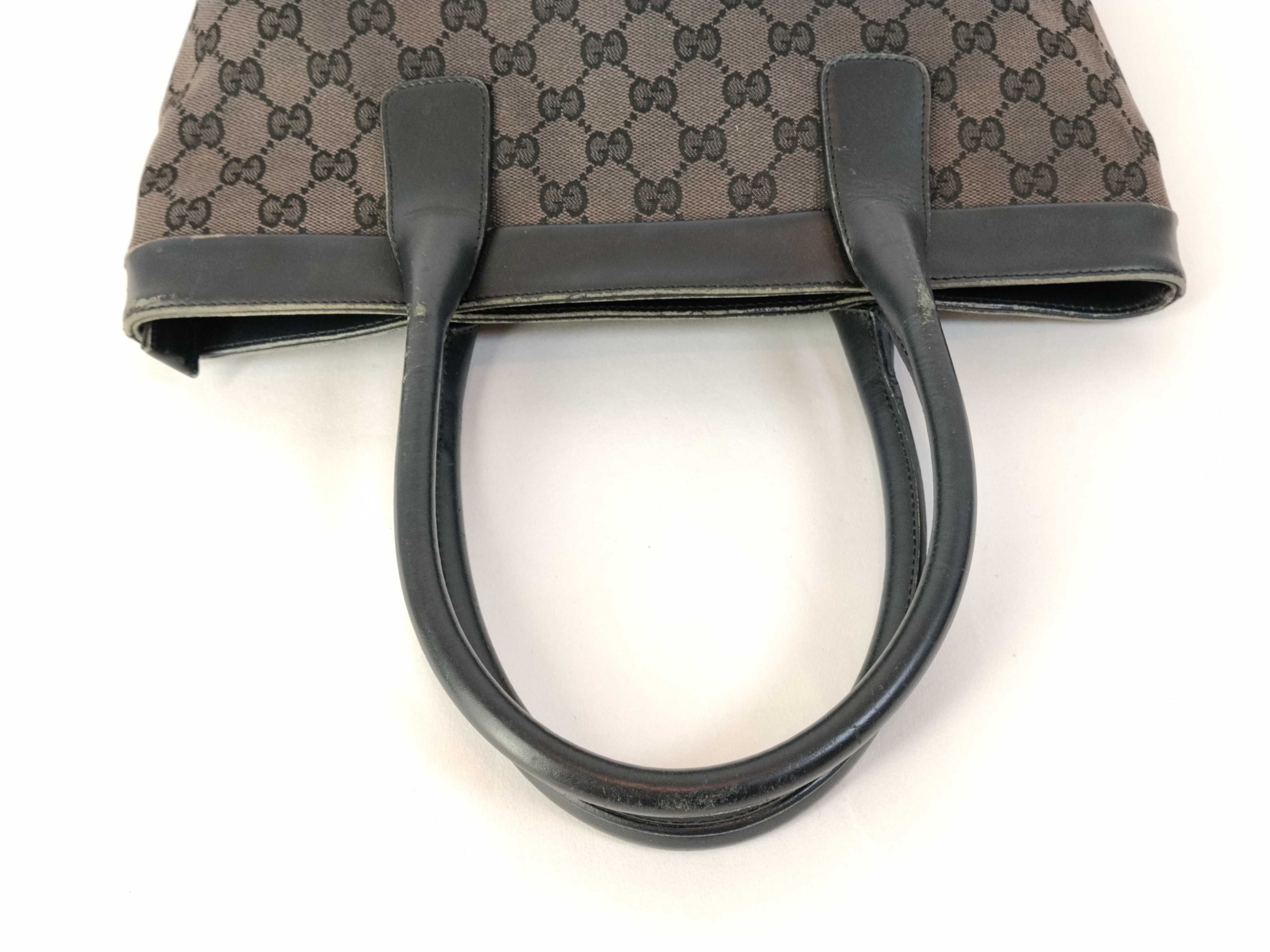 GG Canvas A. Gucci Tote Bag GG Canvas Leather Black Tote Bag — view 3