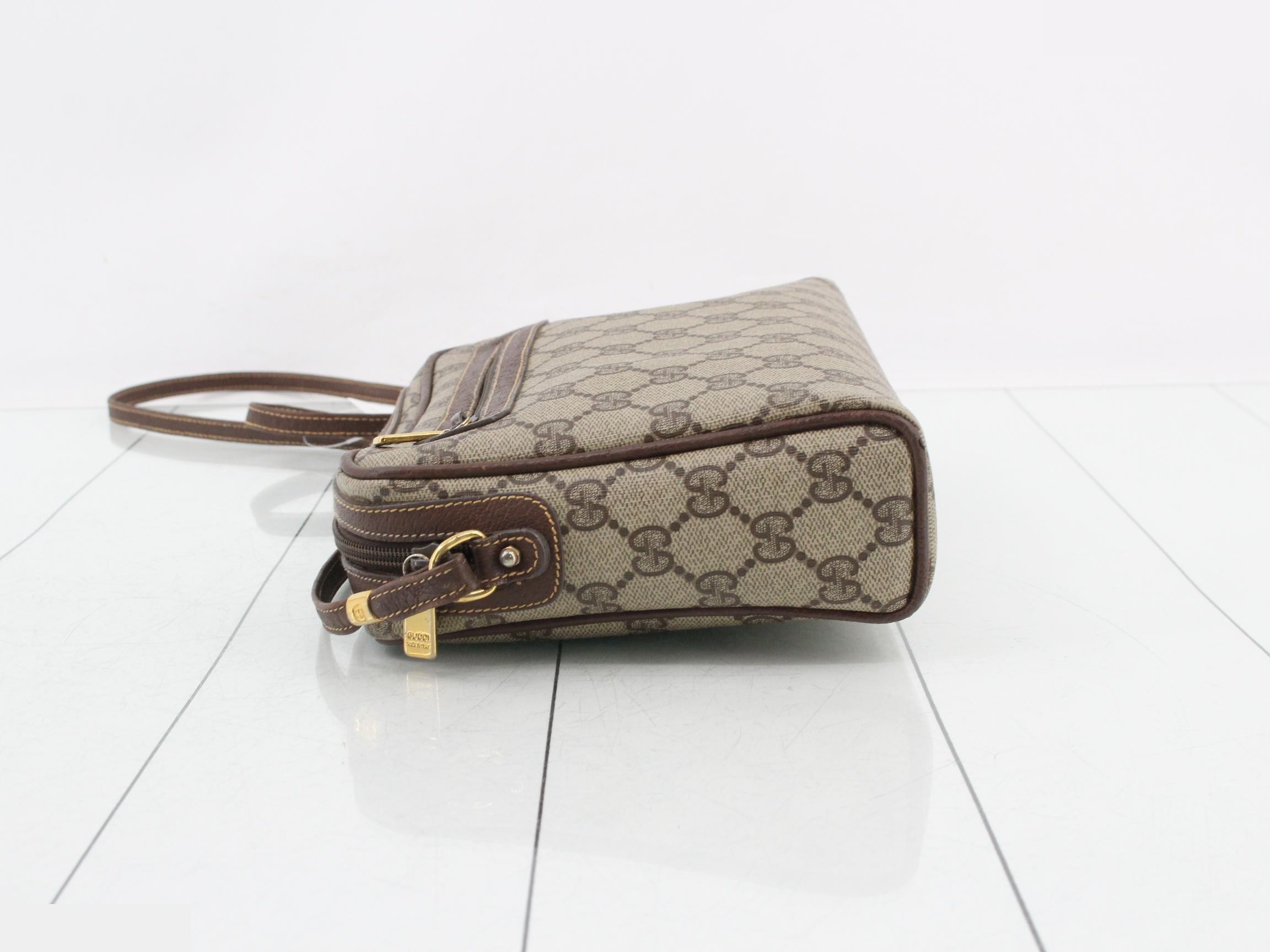 PVC GG Old Shoulder Bag, Brown — view 4