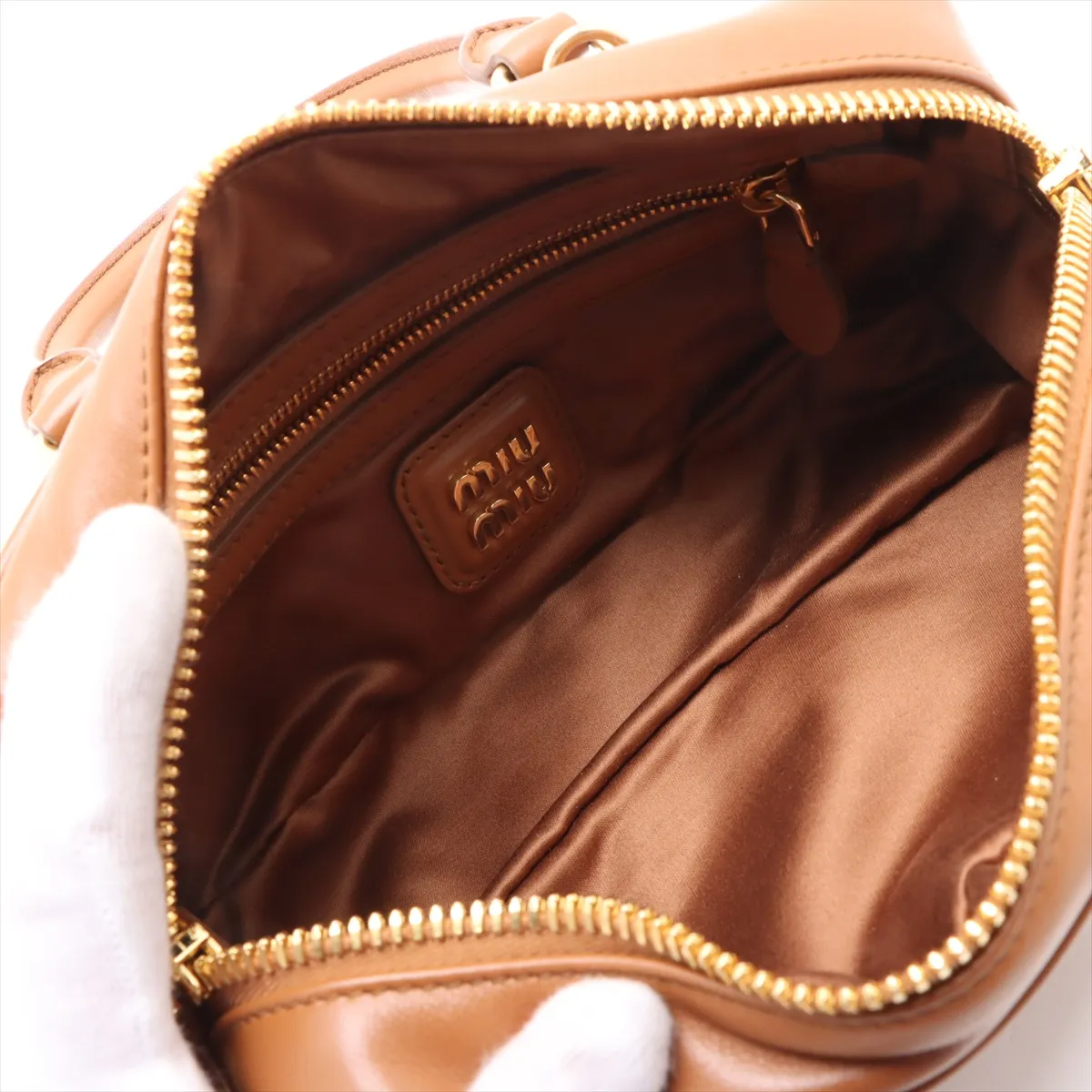 Arcadi Leather 2-Way Handbag Brown — view 8