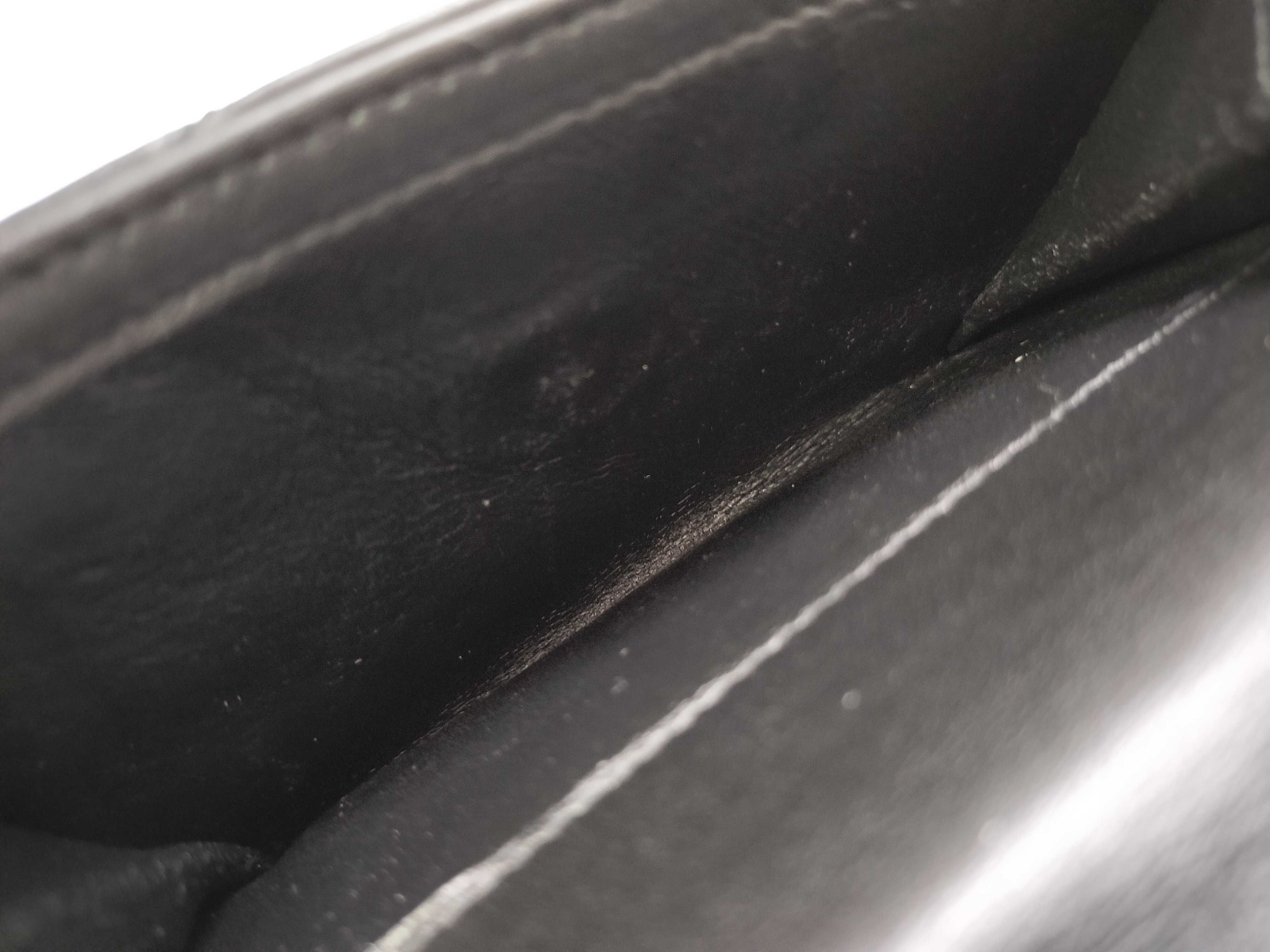 Cassandra Leather Compact Wallet, Black, with serial number, box, and card slots. — view 8