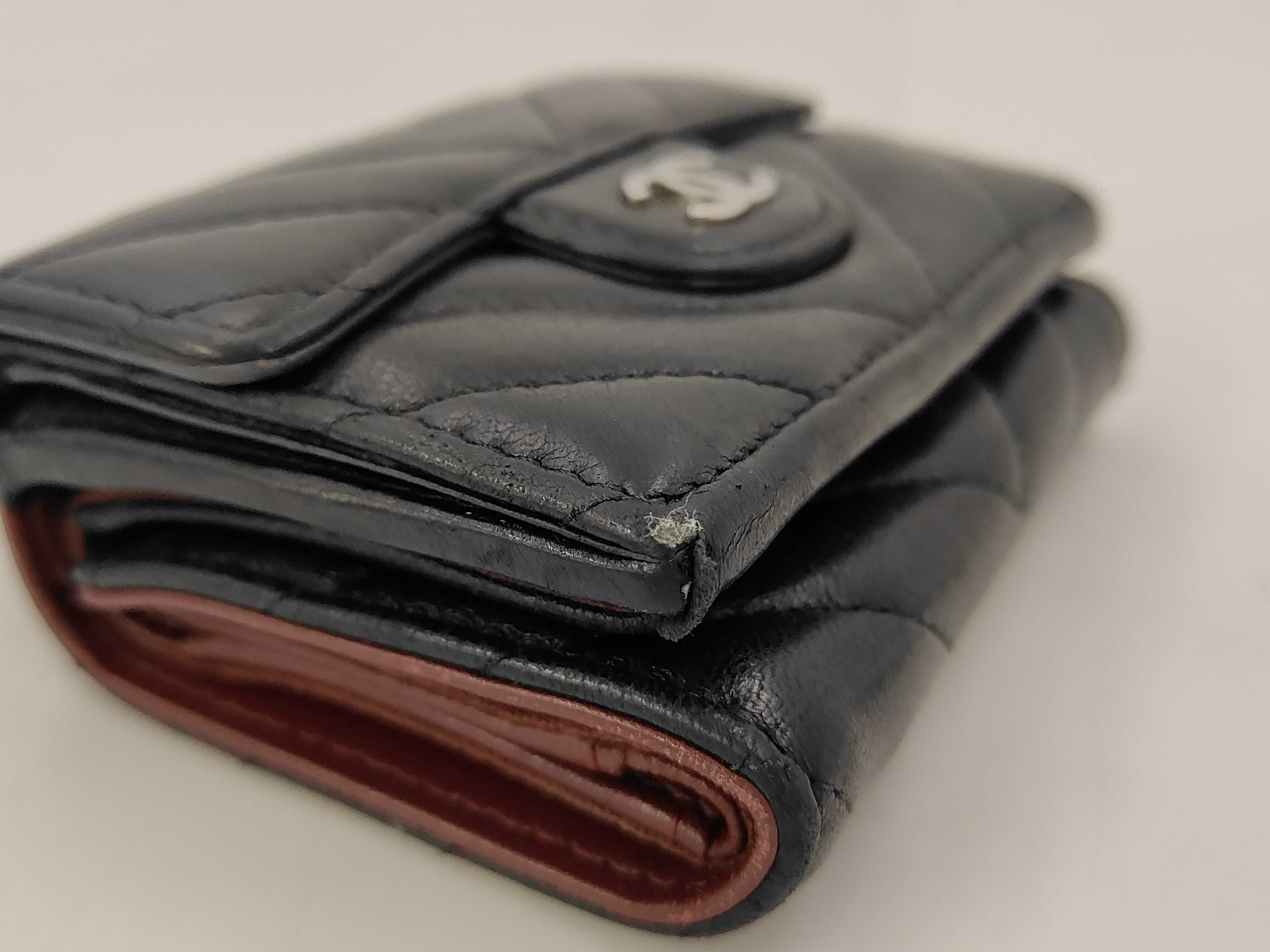 Matelassé Tri-fold Wallet, Lambskin, Black, Random Color, Complete with Accessories — view 4