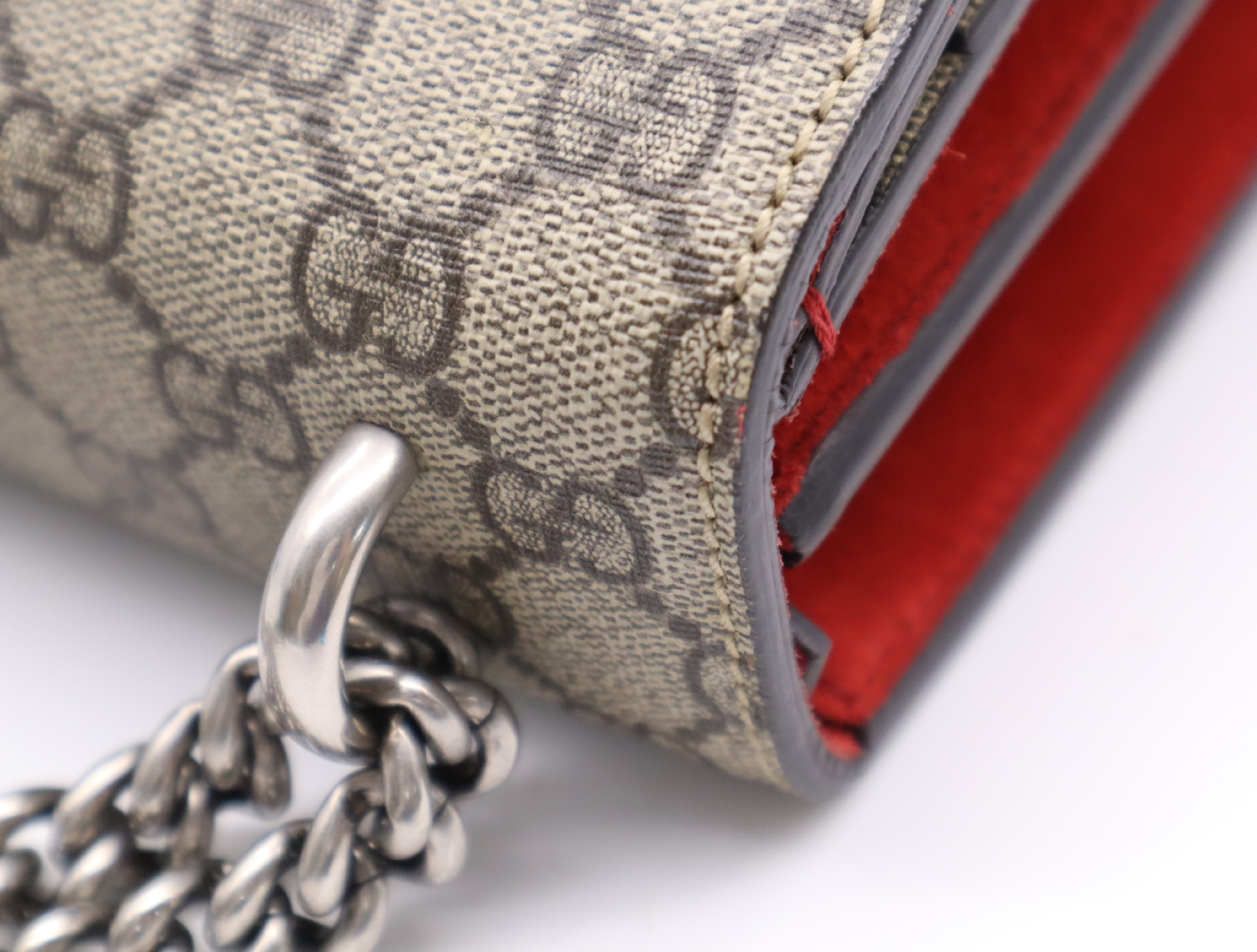 400249 Canvas x Suede Dionysus GG Small Shoulder Bag, Beige, Silver Hardware — view 9