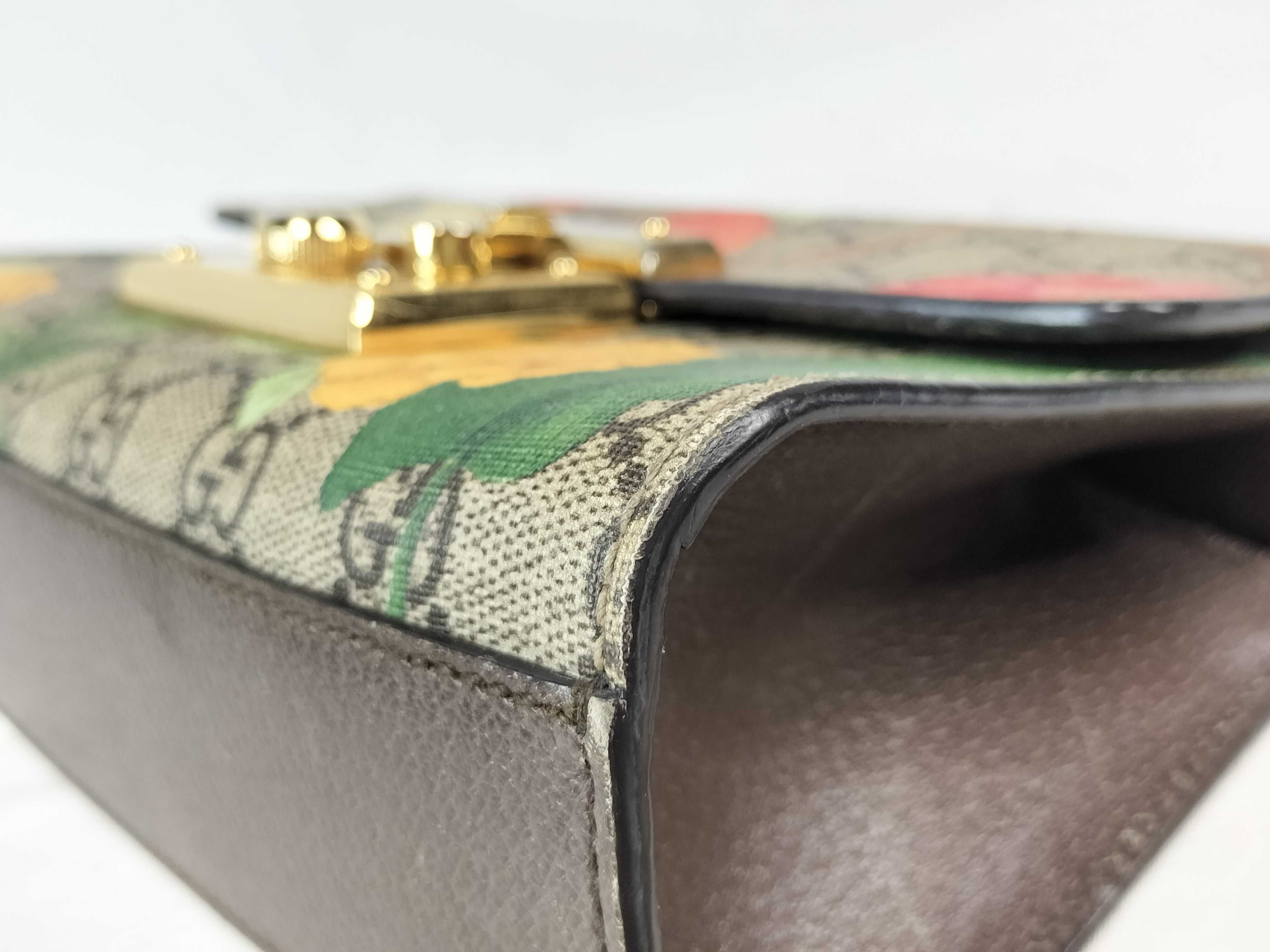 GG Supreme Gucci Padlock Small GG Supreme Floral Bird Pattern Shoulder Bag — view 6