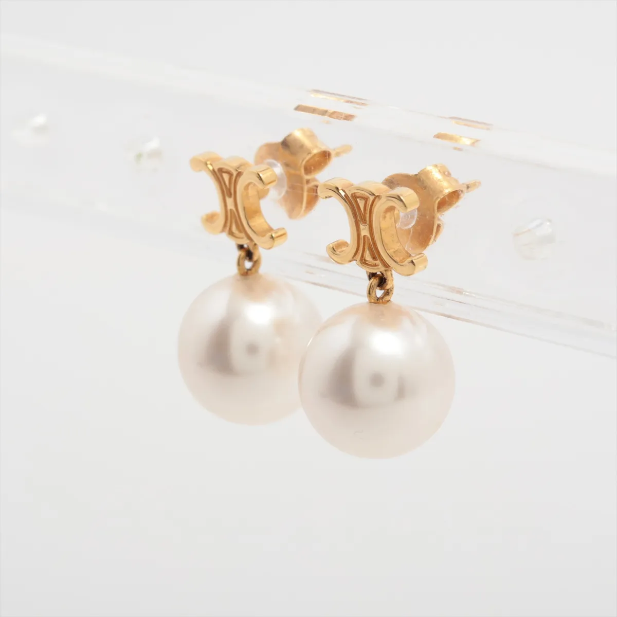 UCA1284 Earrings (for both ears) GP x Fake Pearl Gold — view 3