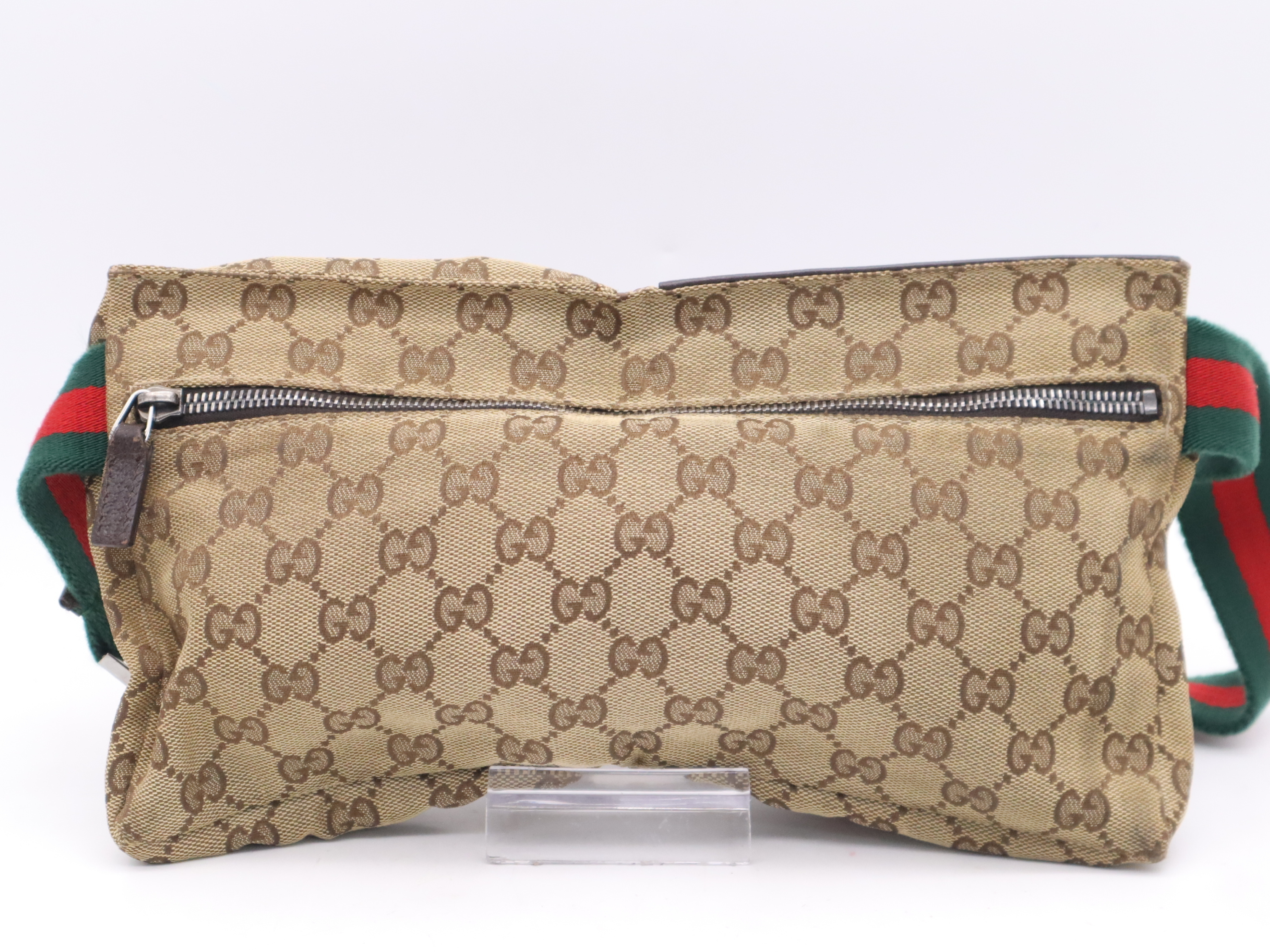 28566GG Canvas x Leather Waist Bag Body Bag Sherry Line Beige Shoulder Bag — view 2