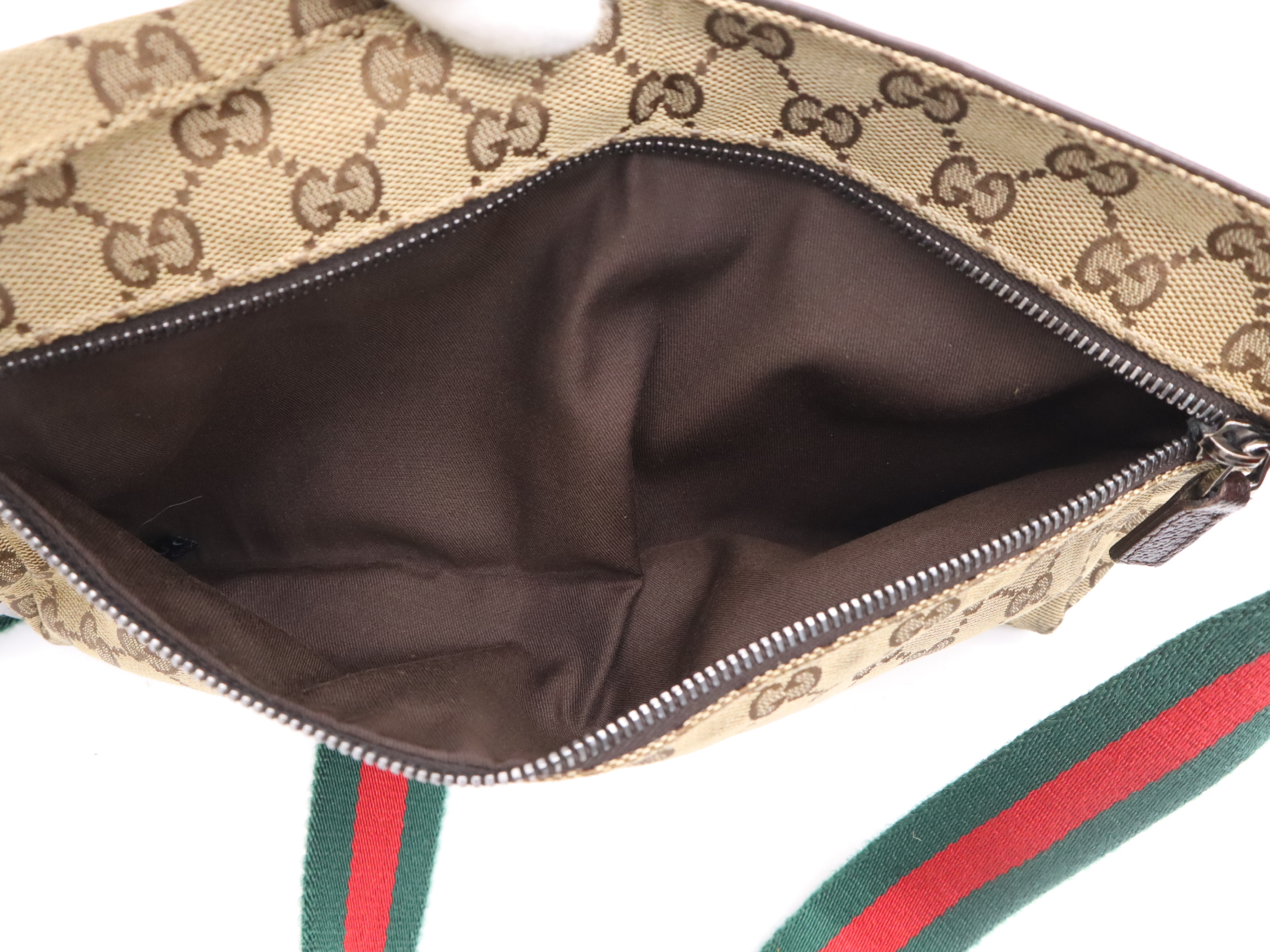28566GG Canvas x Leather Waist Bag Body Bag Sherry Line Beige Shoulder Bag — view 12