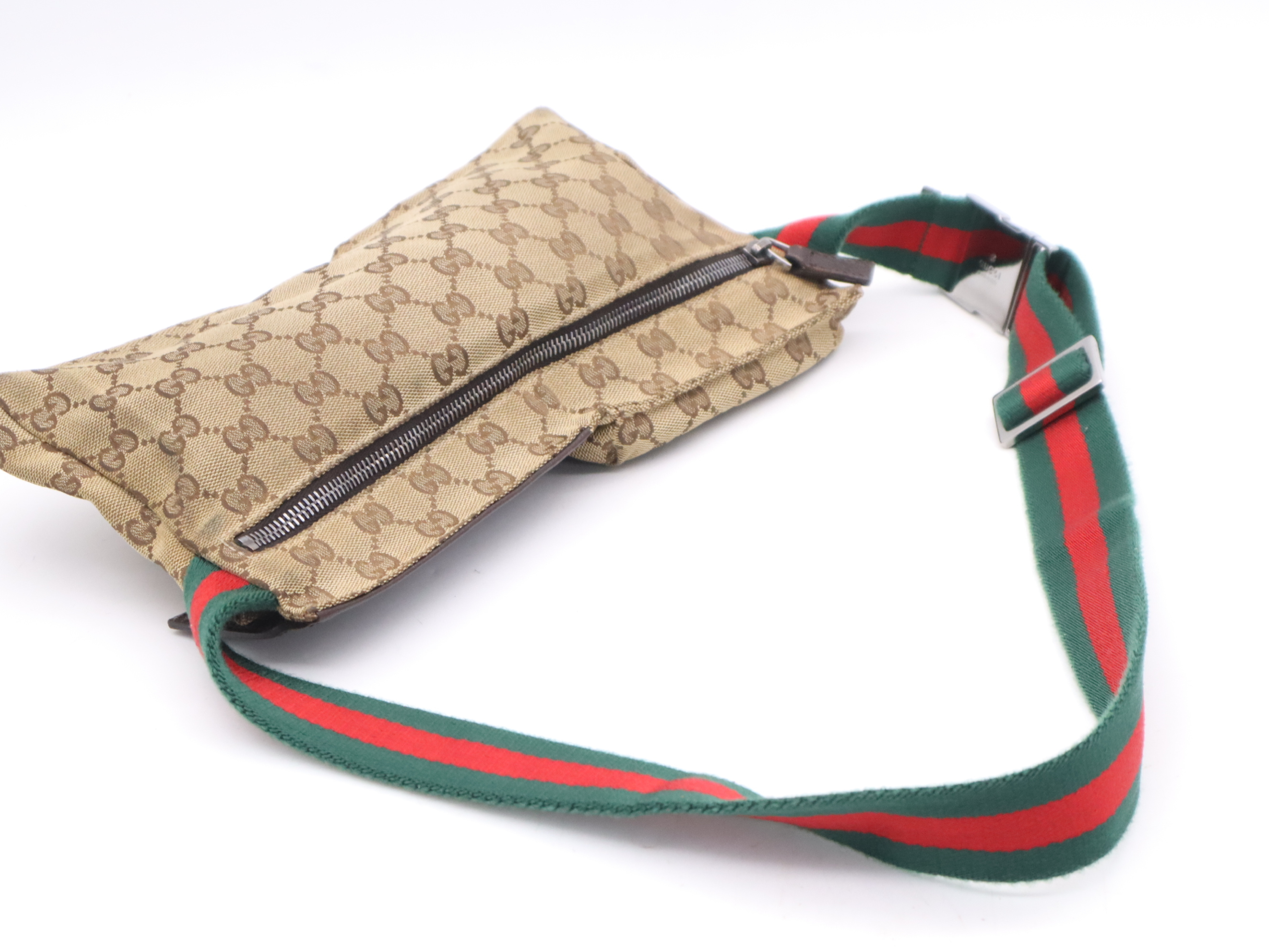 28566GG Canvas x Leather Waist Bag Body Bag Sherry Line Beige Shoulder Bag — view 6