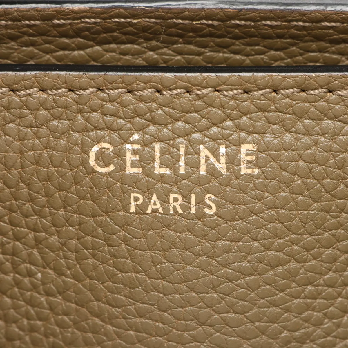 Luggage Micro Shopper Leather Handbag, Khaki — view 11