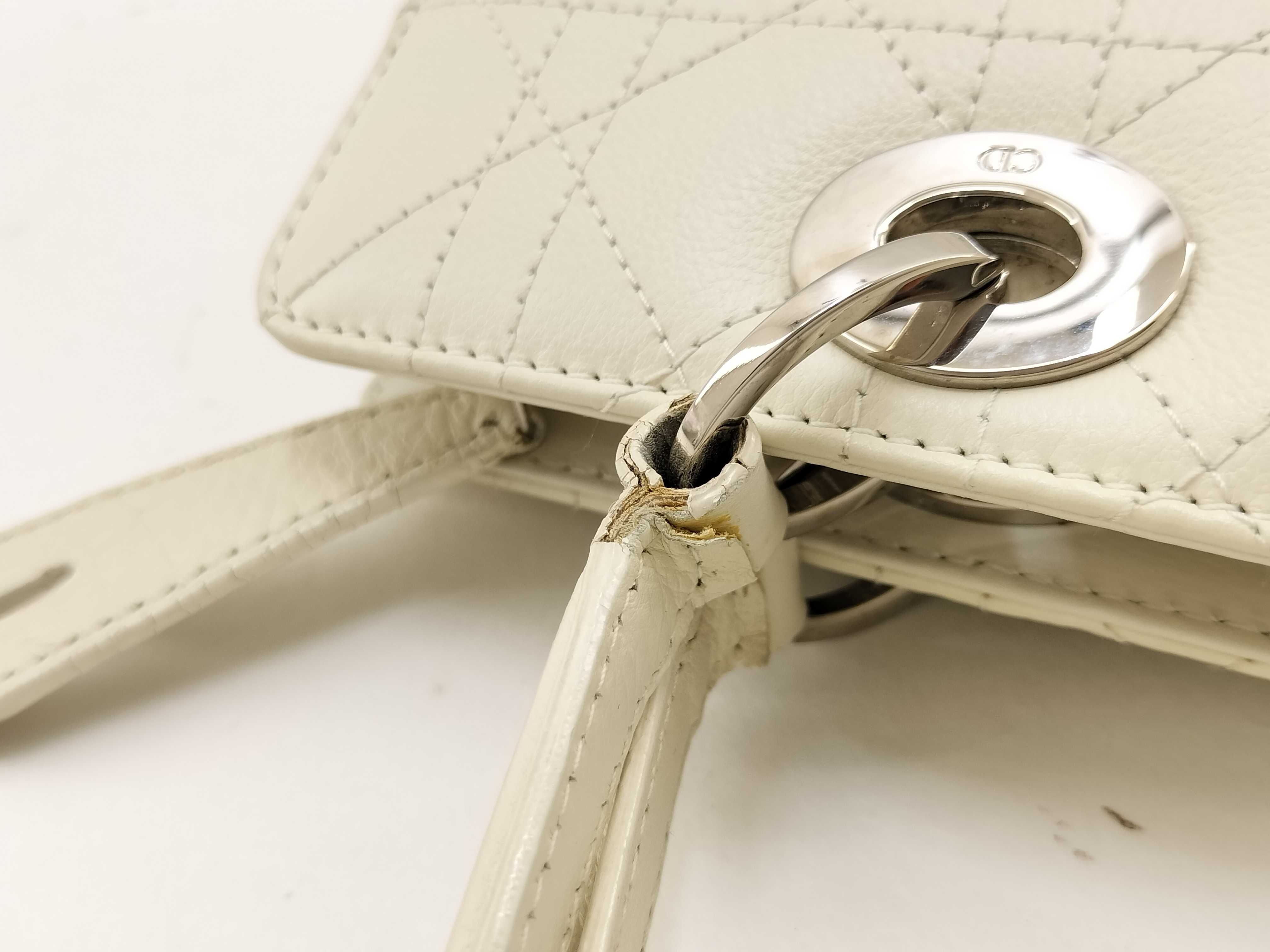 Lady Dior Cannage Handbag White Handbag — view 11