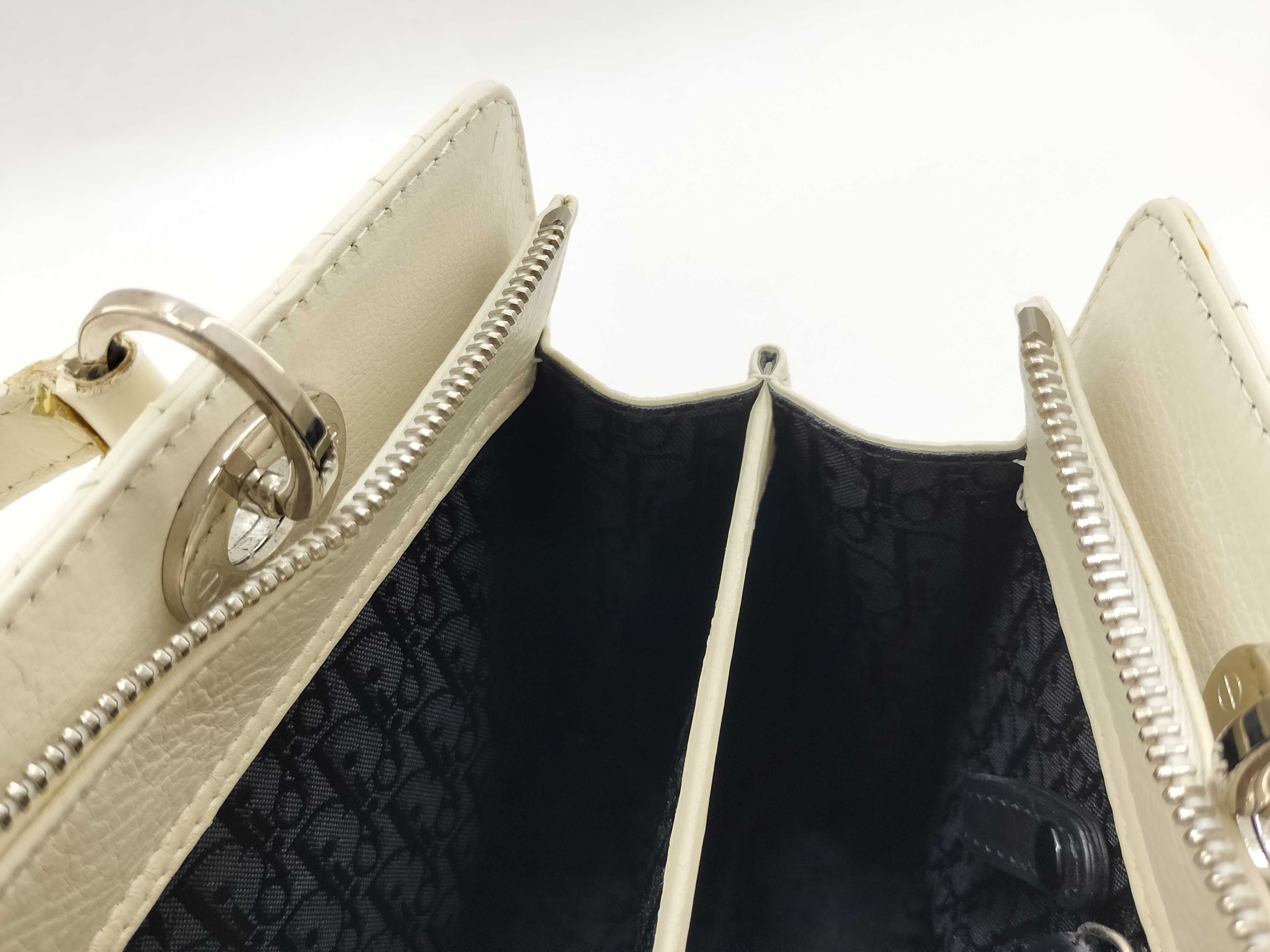 Lady Dior Cannage Handbag White Handbag — view 14