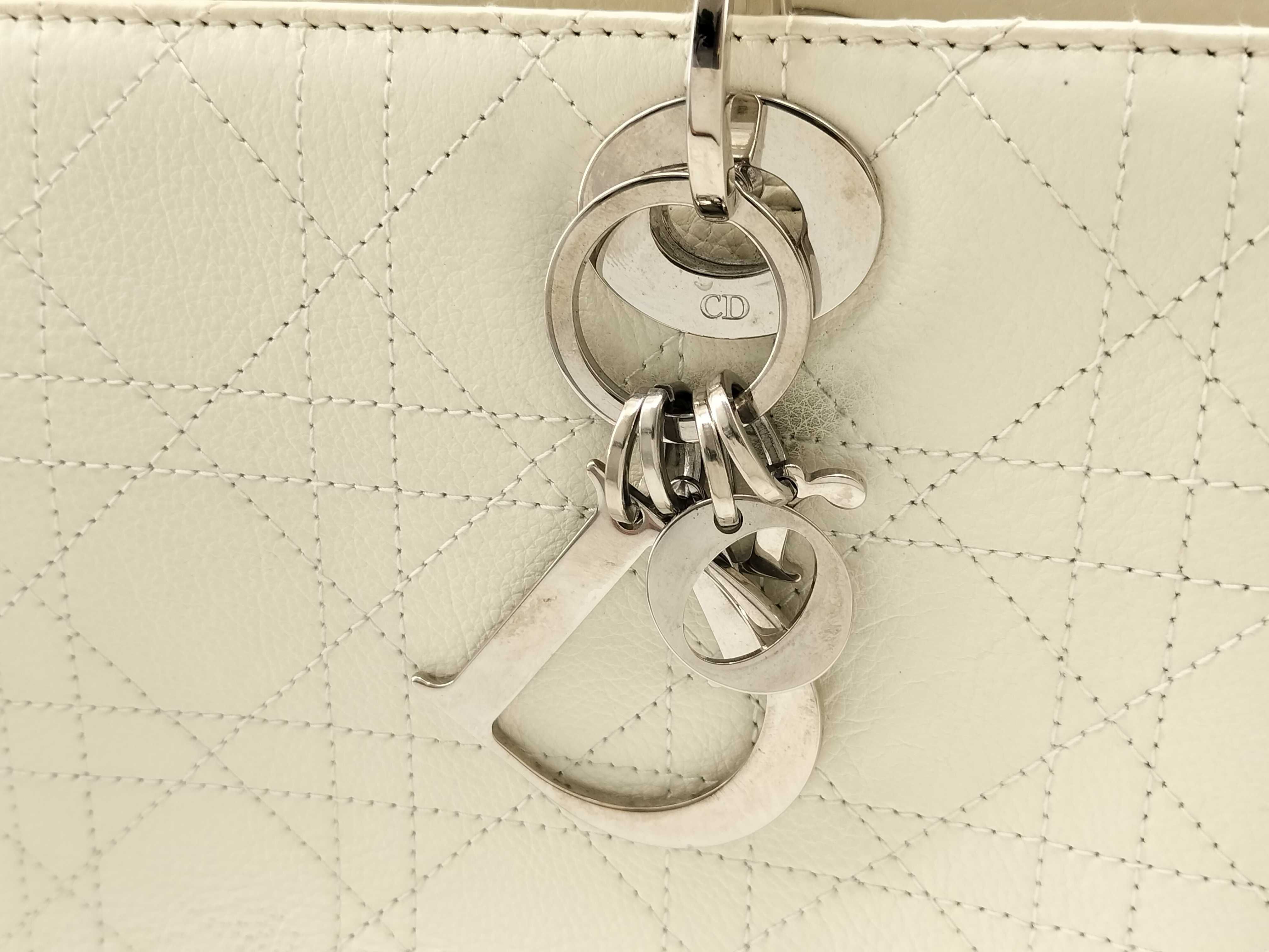 Lady Dior Cannage Handbag White Handbag — view 5