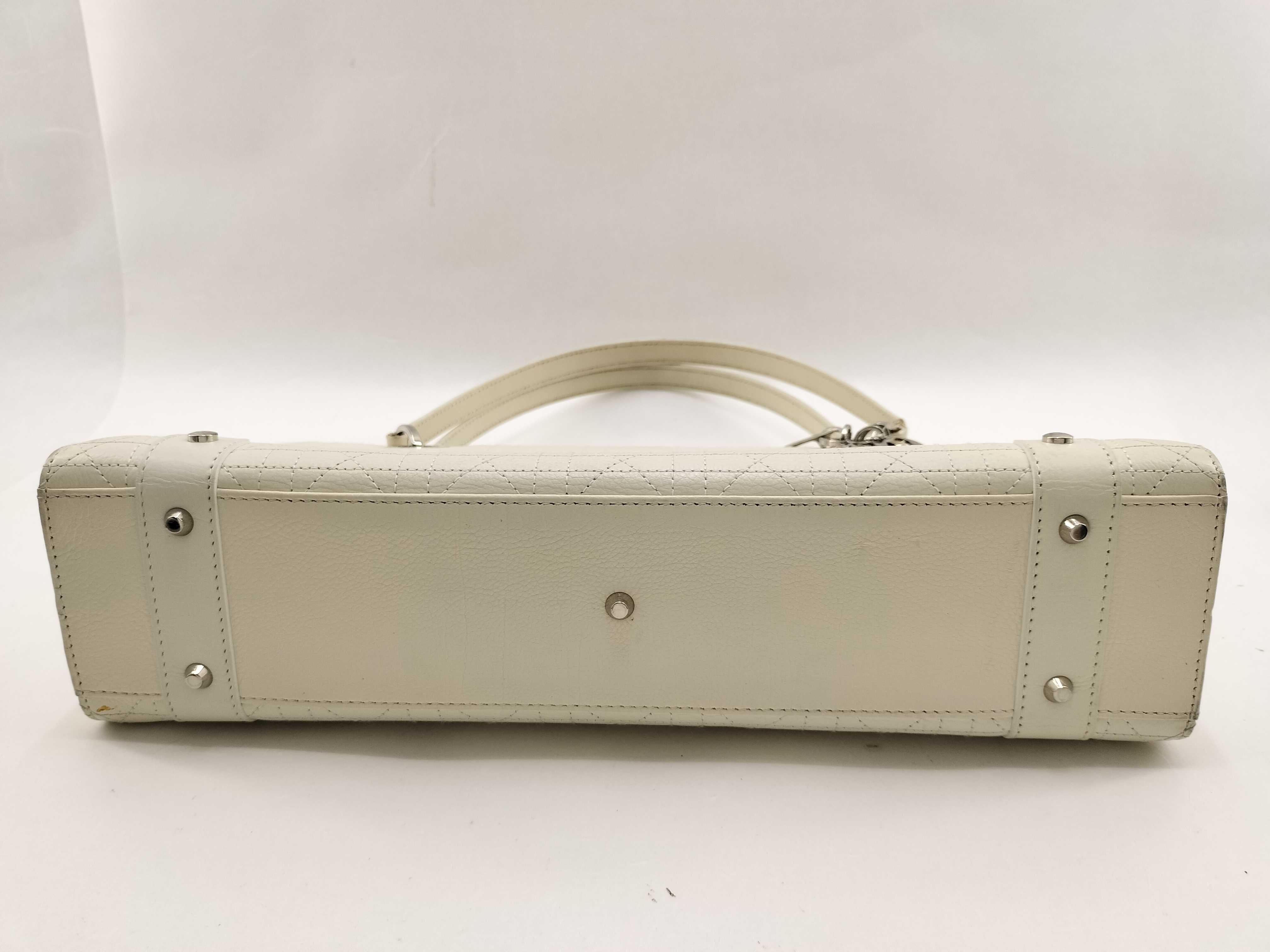 Lady Dior Cannage Handbag White Handbag — view 7