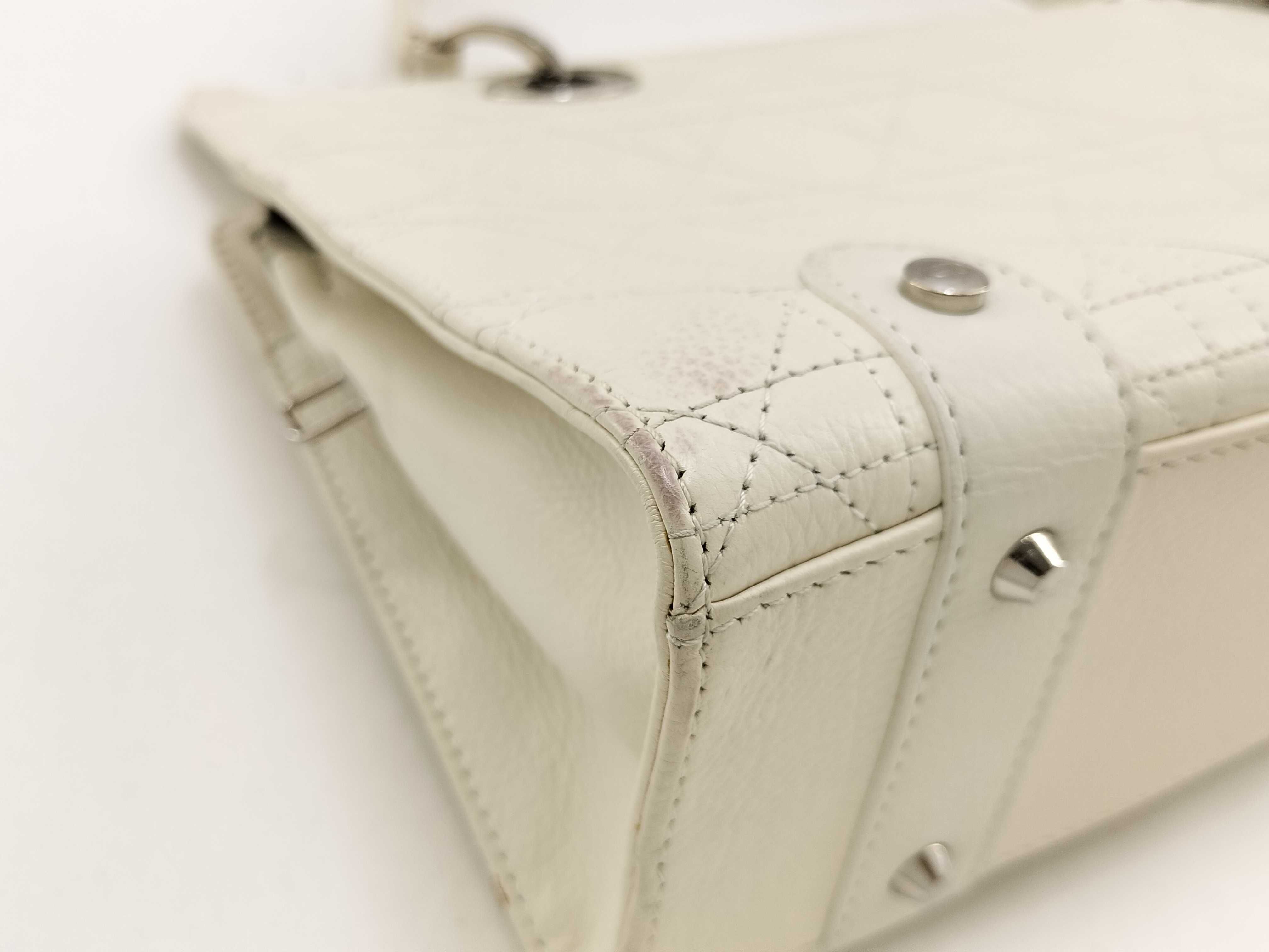 Lady Dior Cannage Handbag White Handbag — view 8