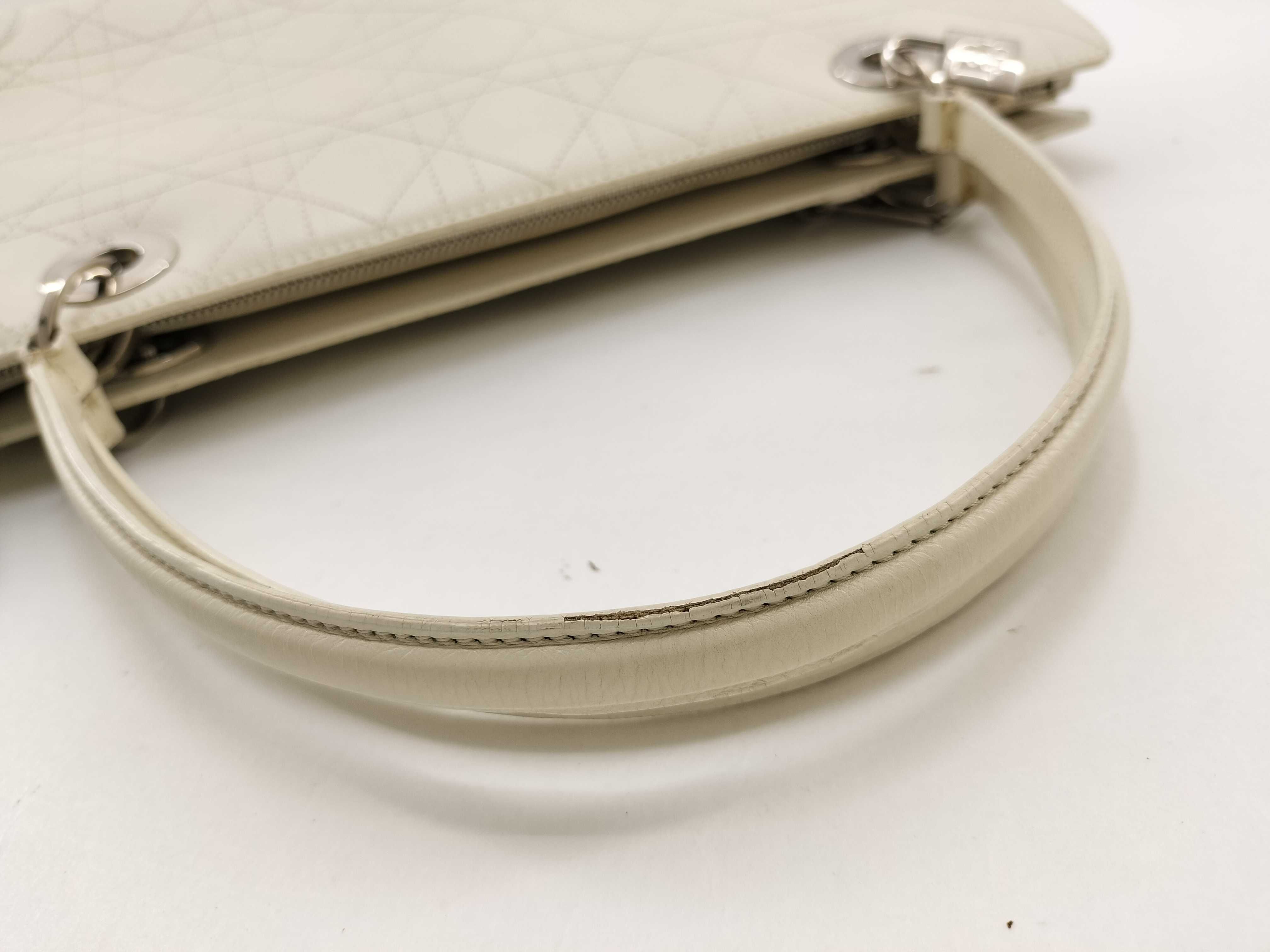Lady Dior Cannage Handbag White Handbag — view 10