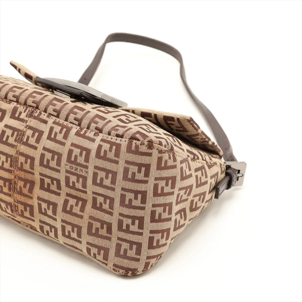 Zucchino Mamma Bucket Canvas x Leather Shoulder Bag, Brown 8BR180 — view 3