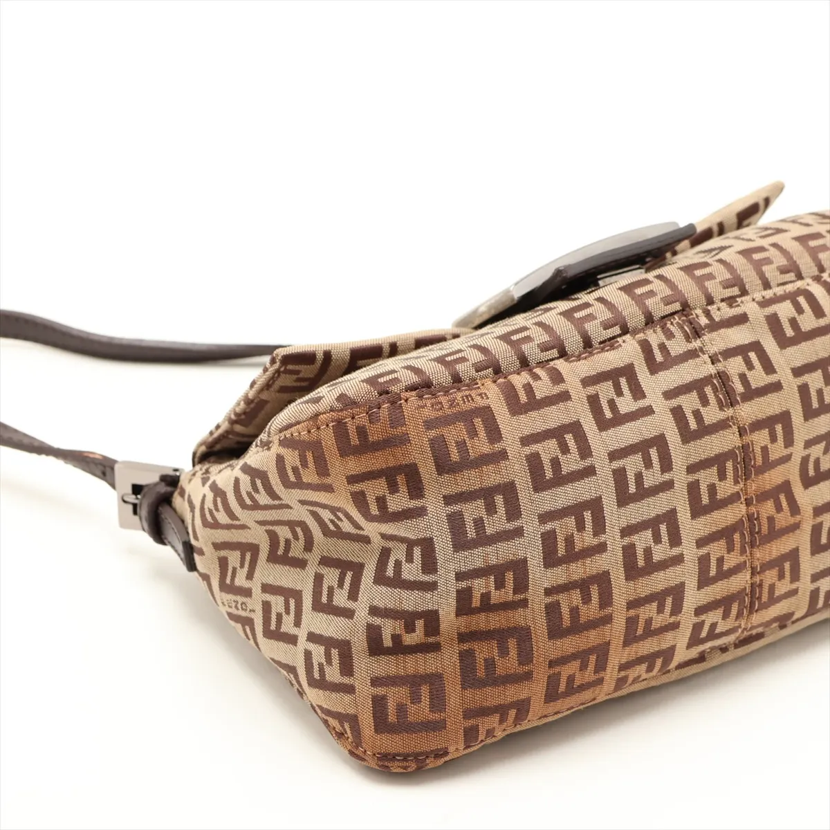 Zucchino Mamma Bucket Canvas x Leather Shoulder Bag, Brown 8BR180 — view 4