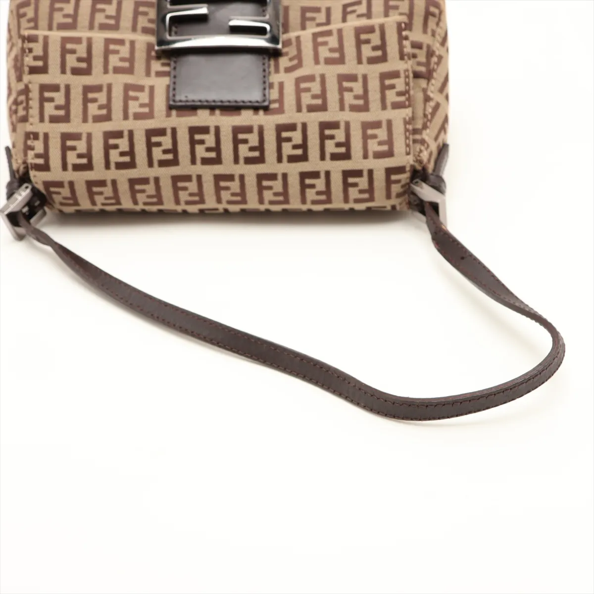 Zucchino Mamma Bucket Canvas x Leather Shoulder Bag, Brown 8BR180 — view 5