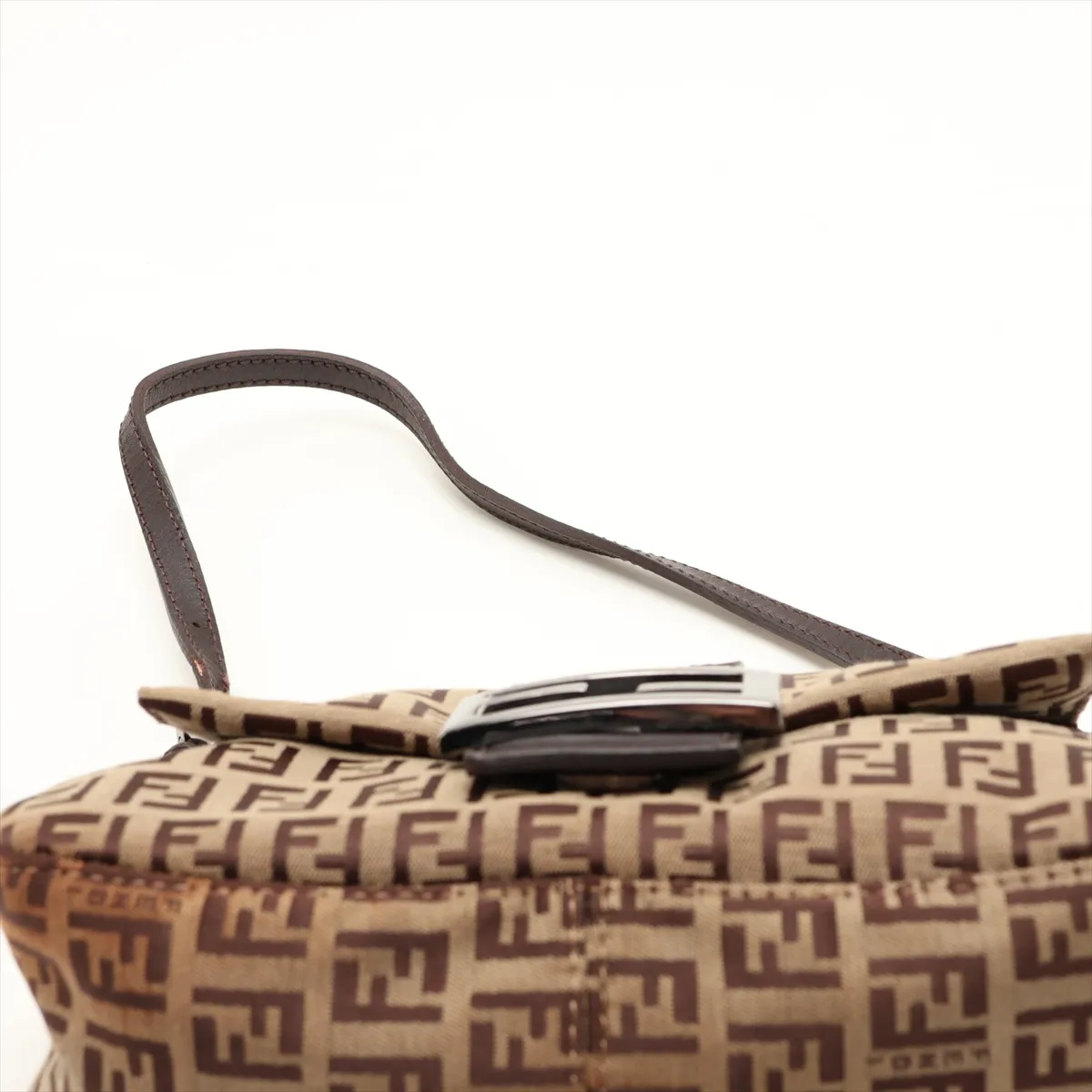 Zucchino Mamma Bucket Canvas x Leather Shoulder Bag, Brown 8BR180 — view 6