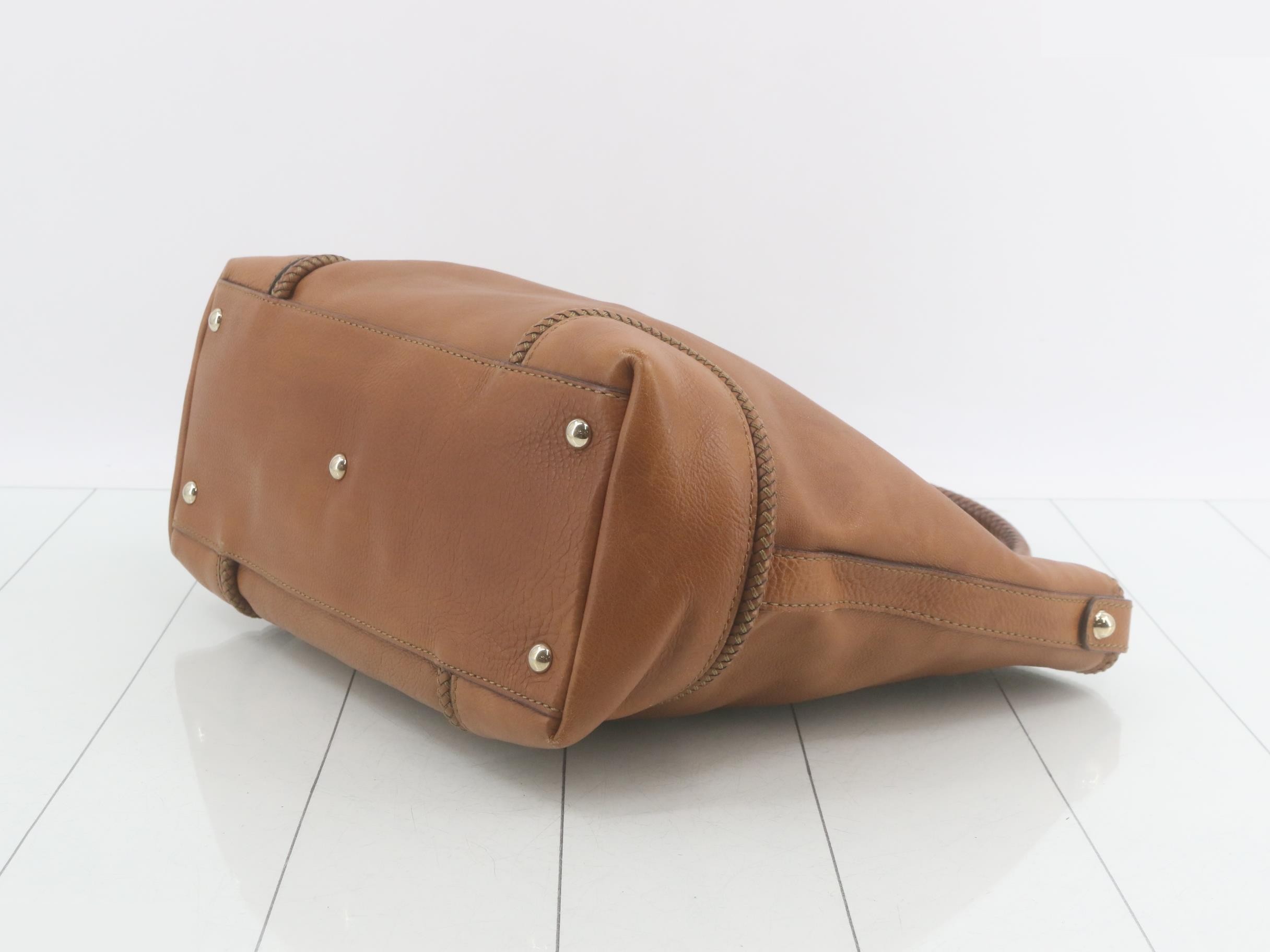 Marrakech Leather Tote Bag, Brown — view 6