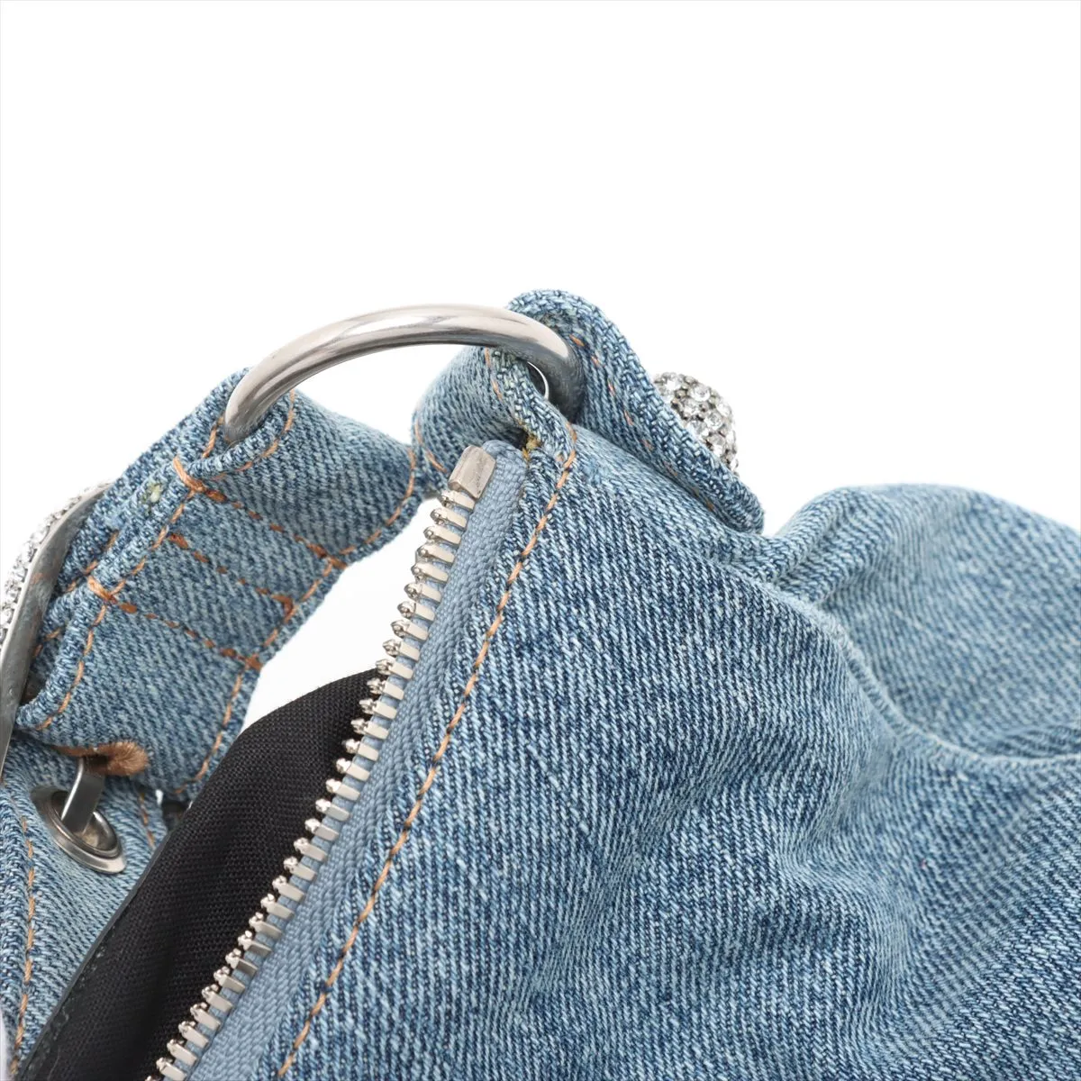 le cagoul denim shoulder bag blue 671307 with mirror — view 11