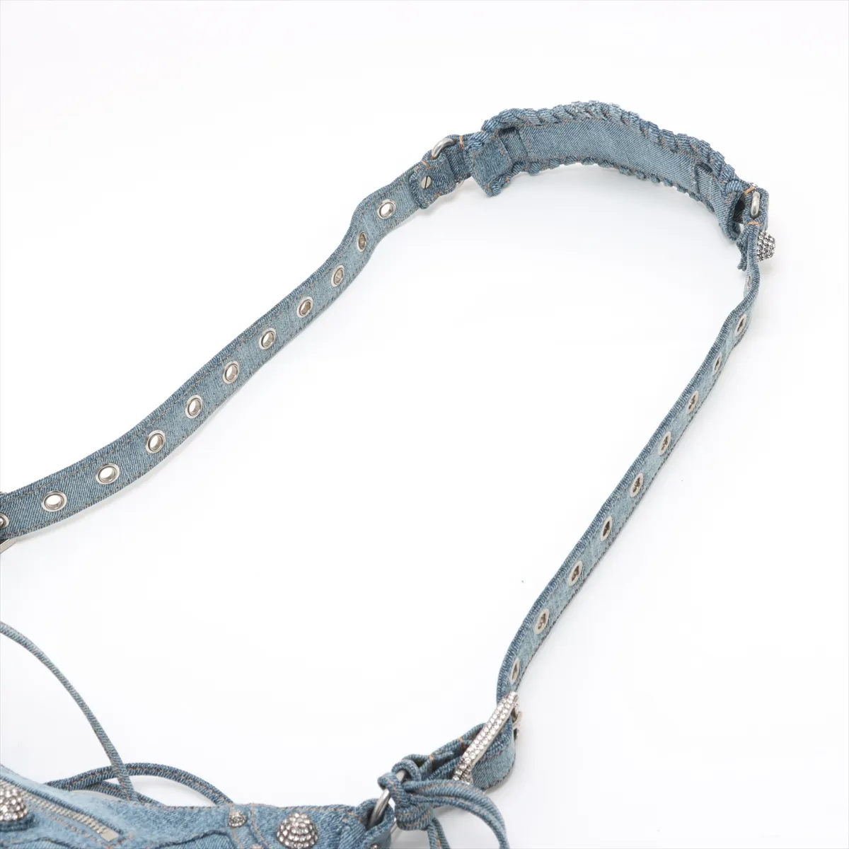 le cagoul denim shoulder bag blue 671307 with mirror — view 5