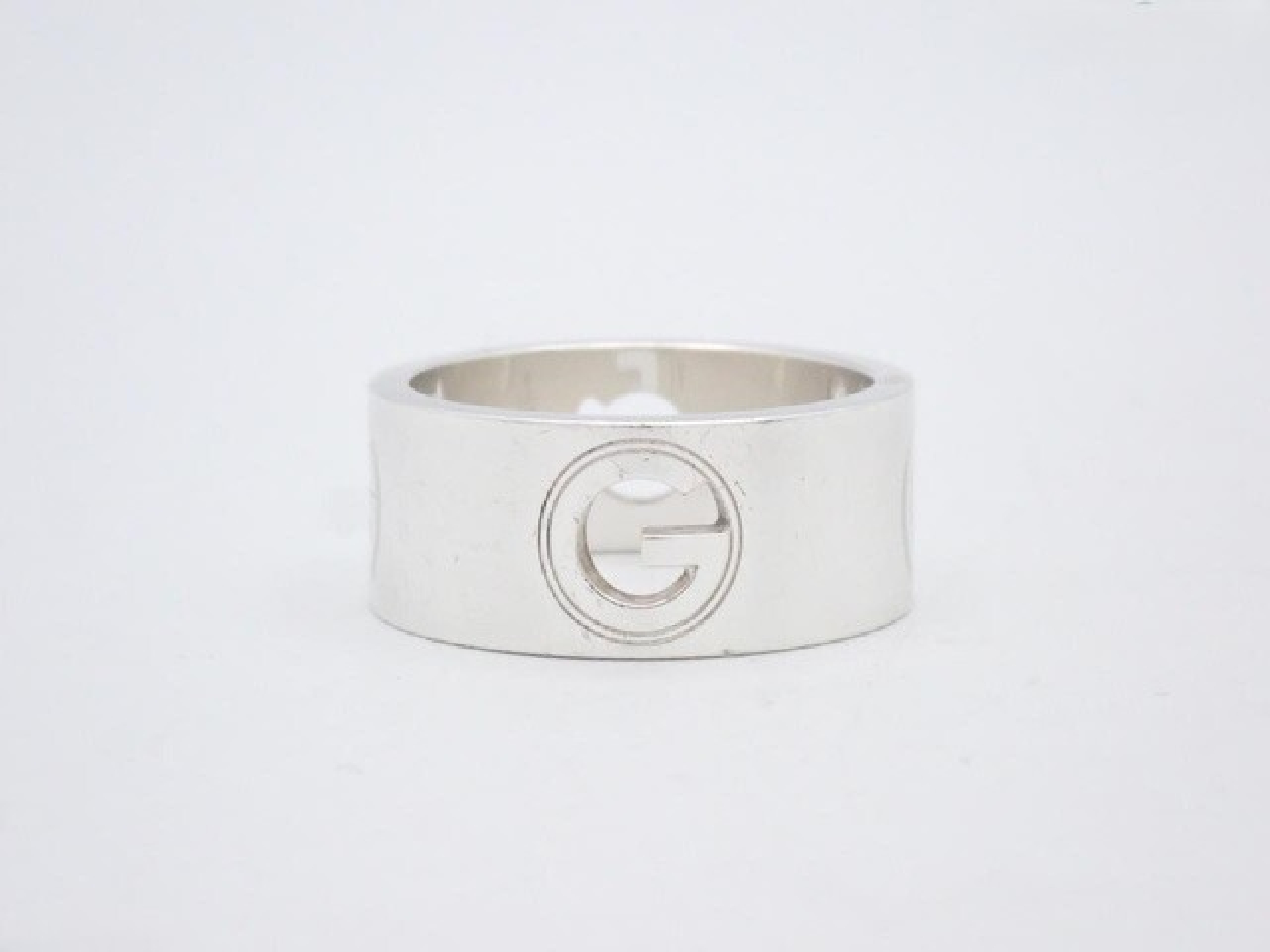 G-logo wide ring, SV925/12.0g, stamped "23", actual size #22. — view 2