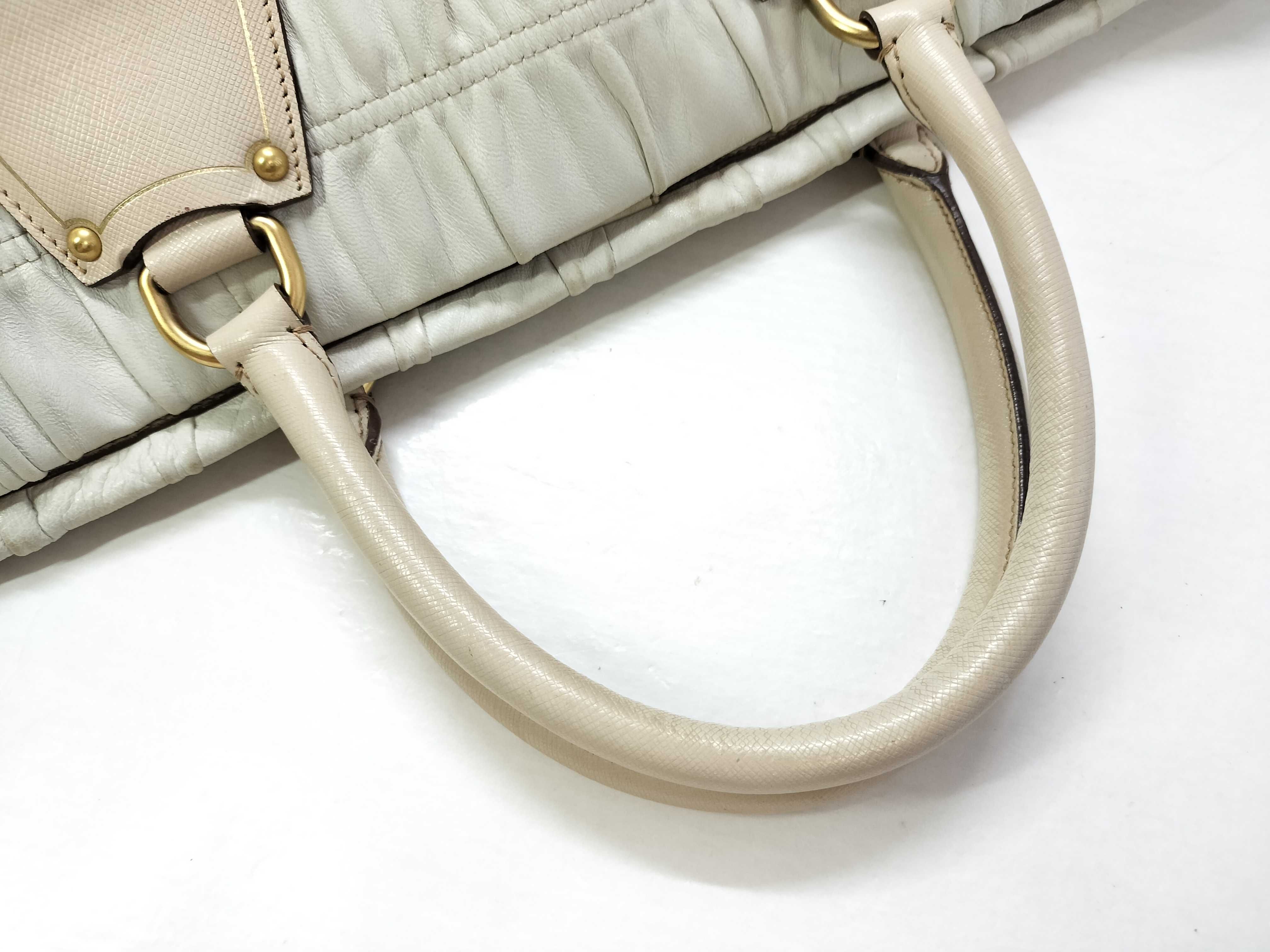 Leather Handbag Gathered Tote Bag — view 3